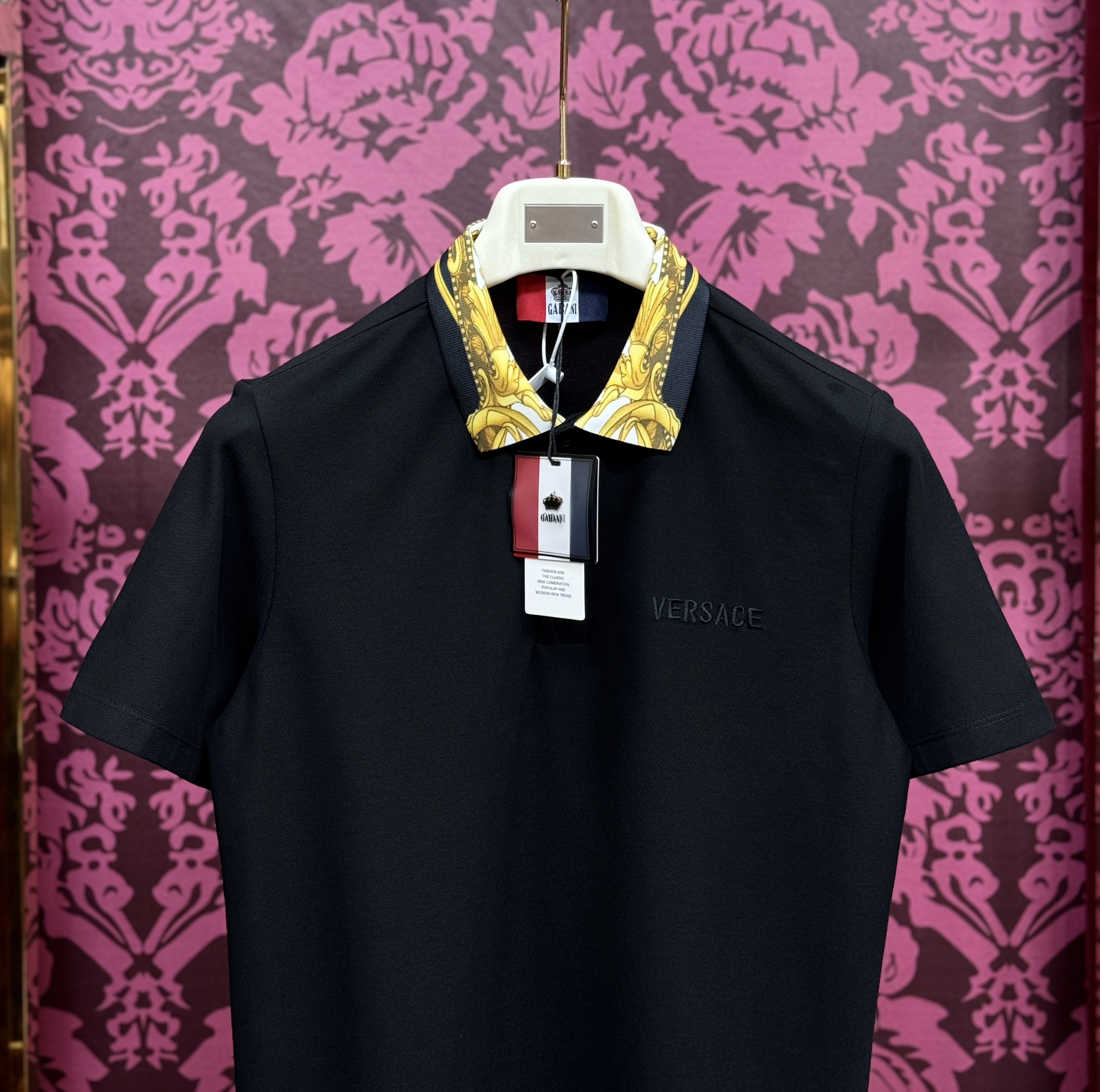 Áo polo Versace VS hoa văn cổ Like Auth CD