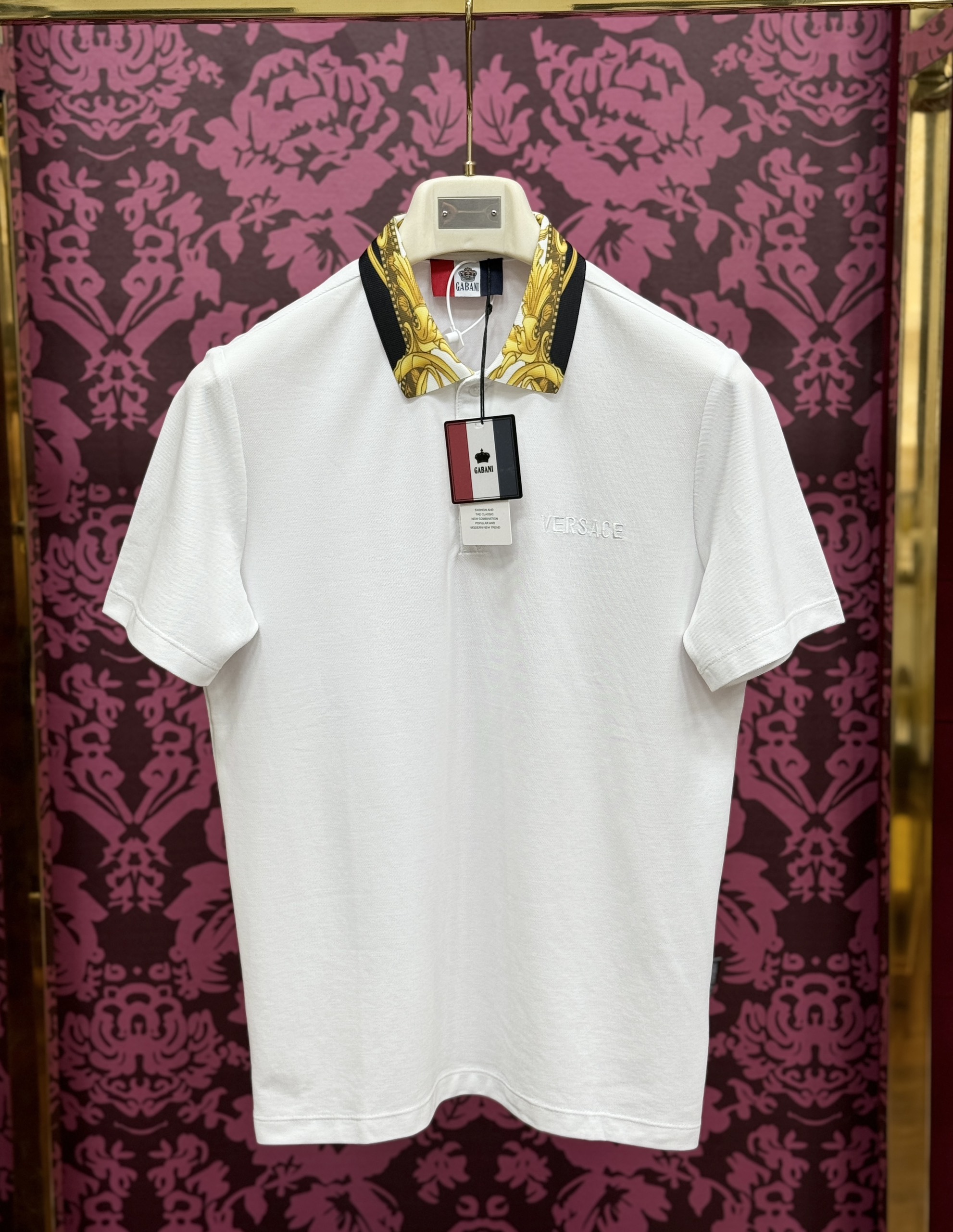 Áo polo Versace VS hoa văn cổ Like Auth CD