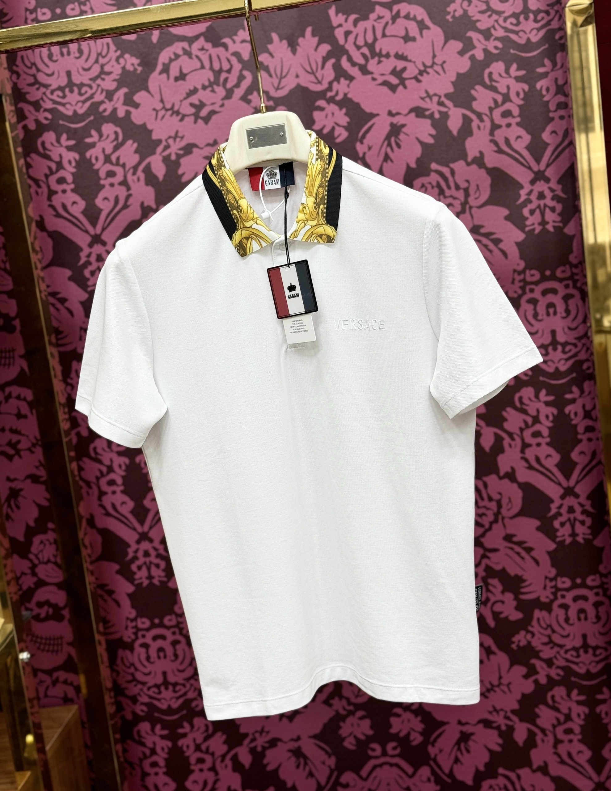 Áo polo Versace VS hoa văn cổ Like Auth CD