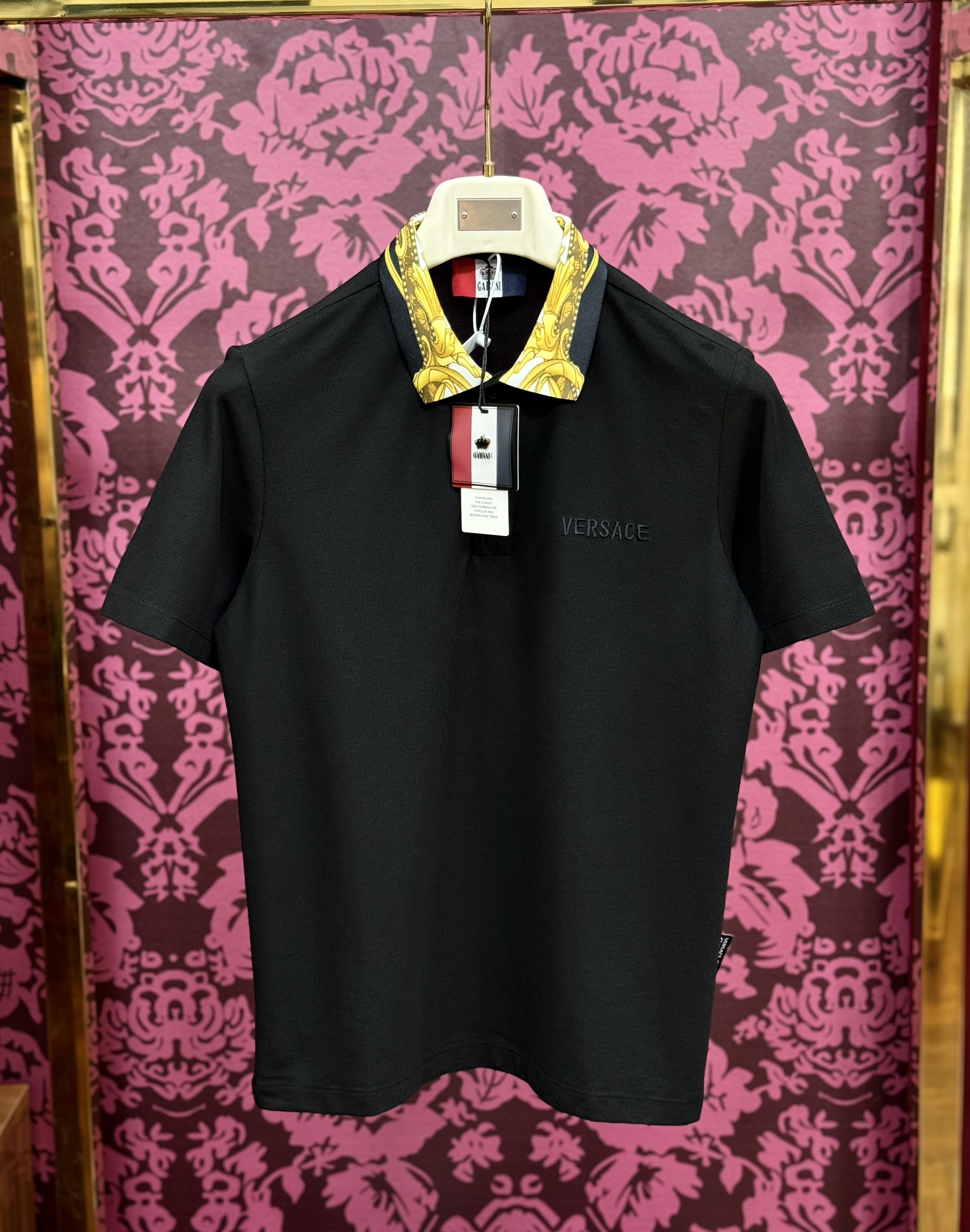 Áo polo Versace VS hoa văn cổ Like Auth CD