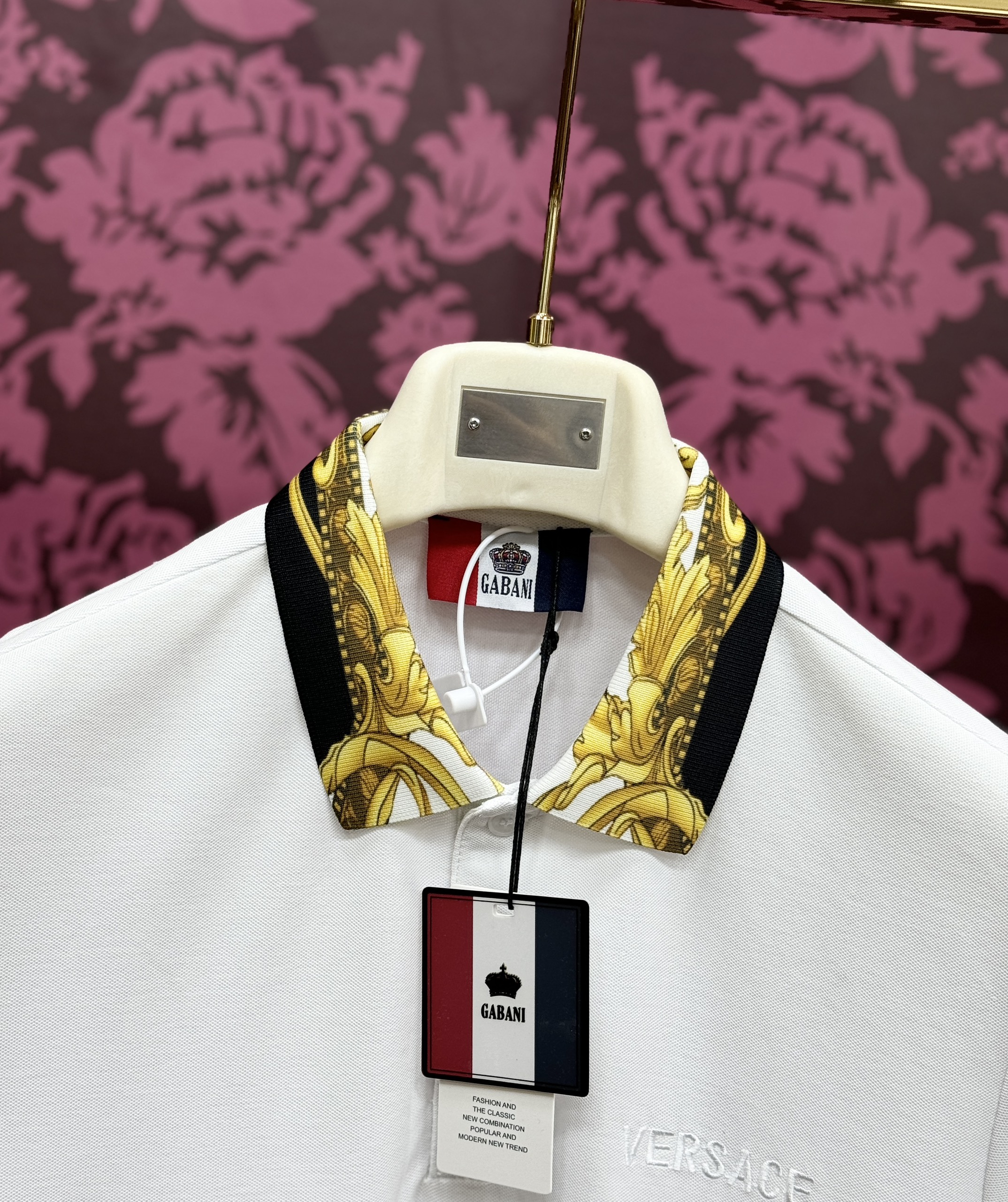 Áo polo Versace VS hoa văn cổ Like Auth CD