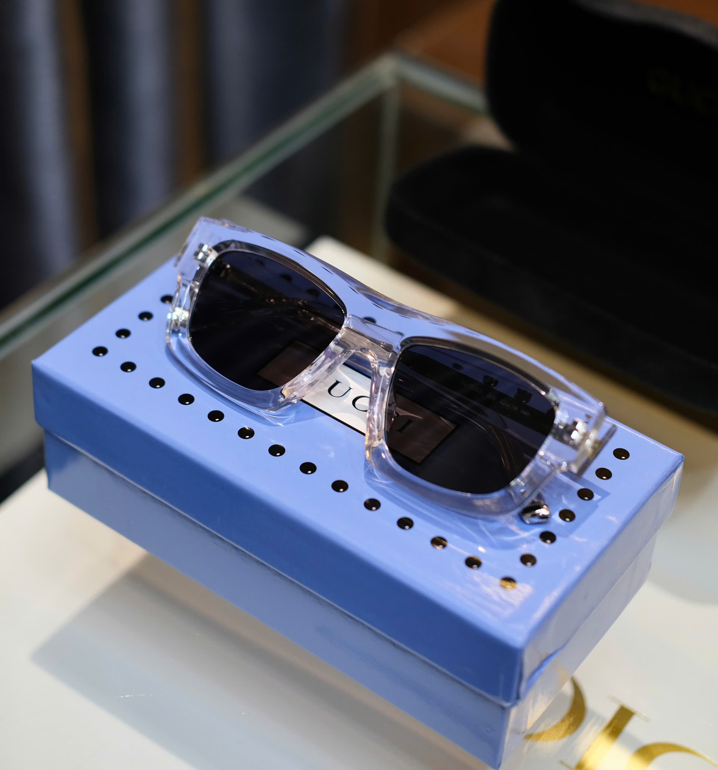 Kính mắt thời trang Gucci GC Trắng trong phối mắt Đen Like Auth DDT