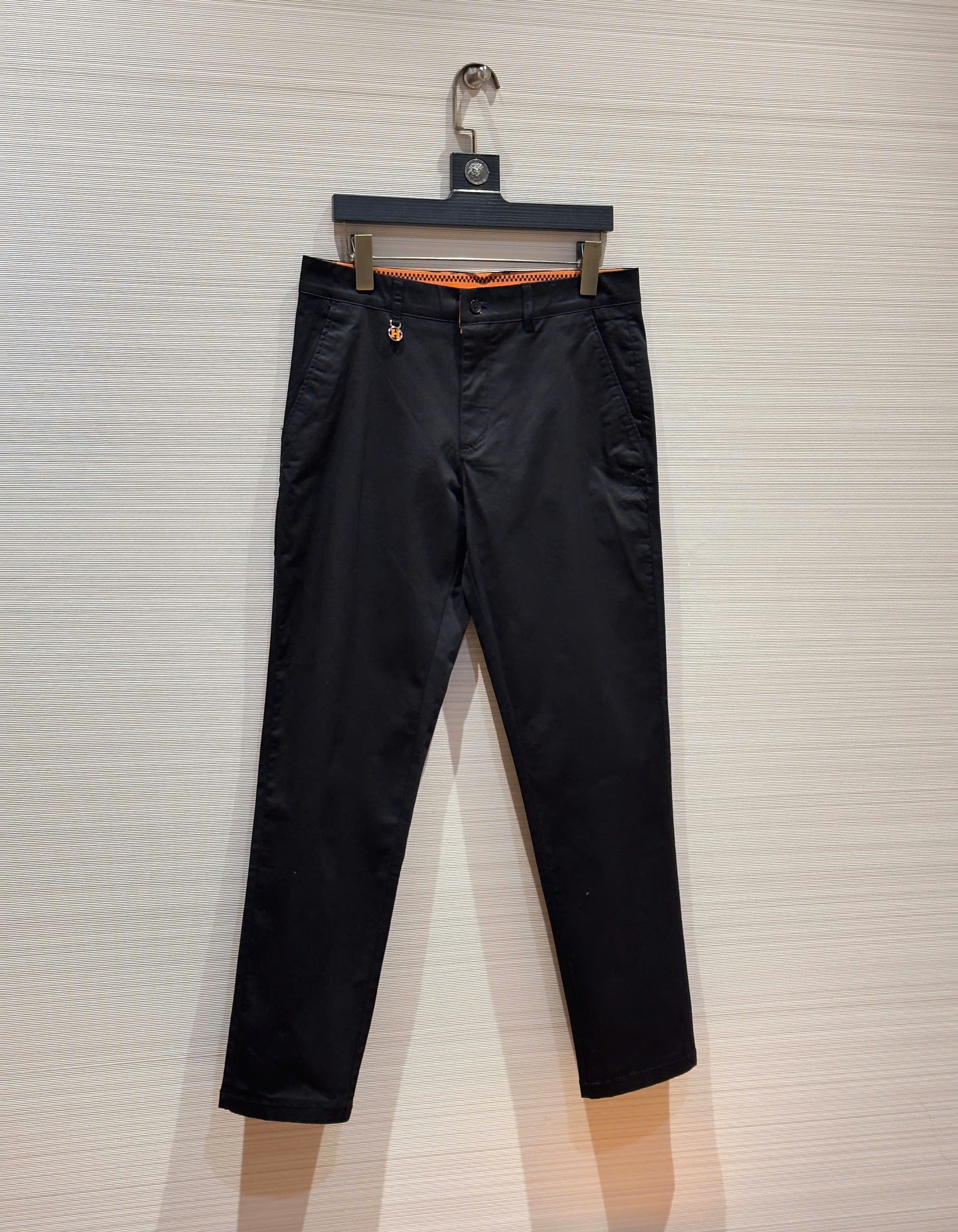 Quần dài kaki Hermes HM Đen phối Cam tag logo H Like Auth 1-1 on web DDT