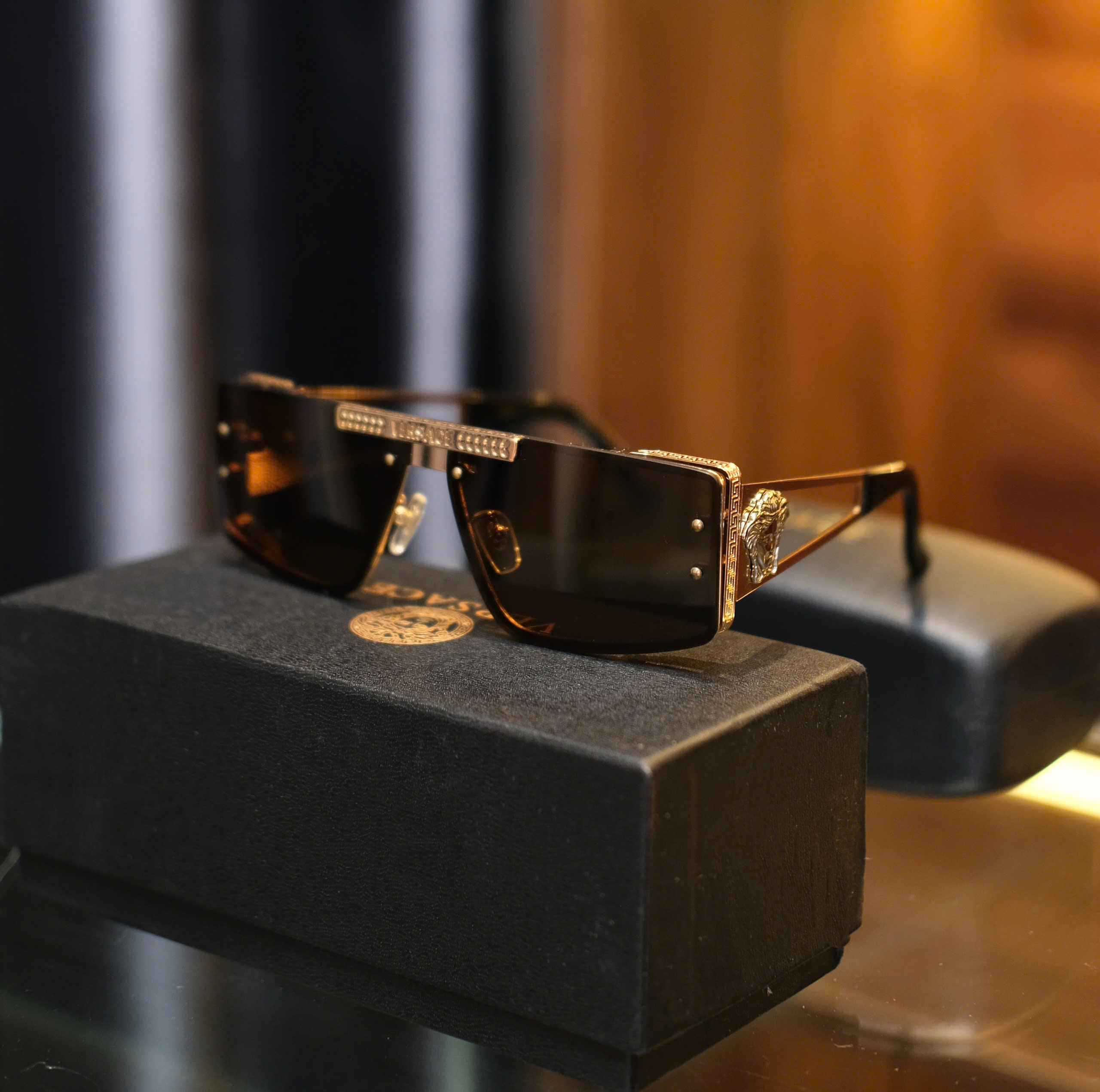 Kính mắt thời trang Prada P Nâu viền gọng kim loại Like Auth fullbox DDT