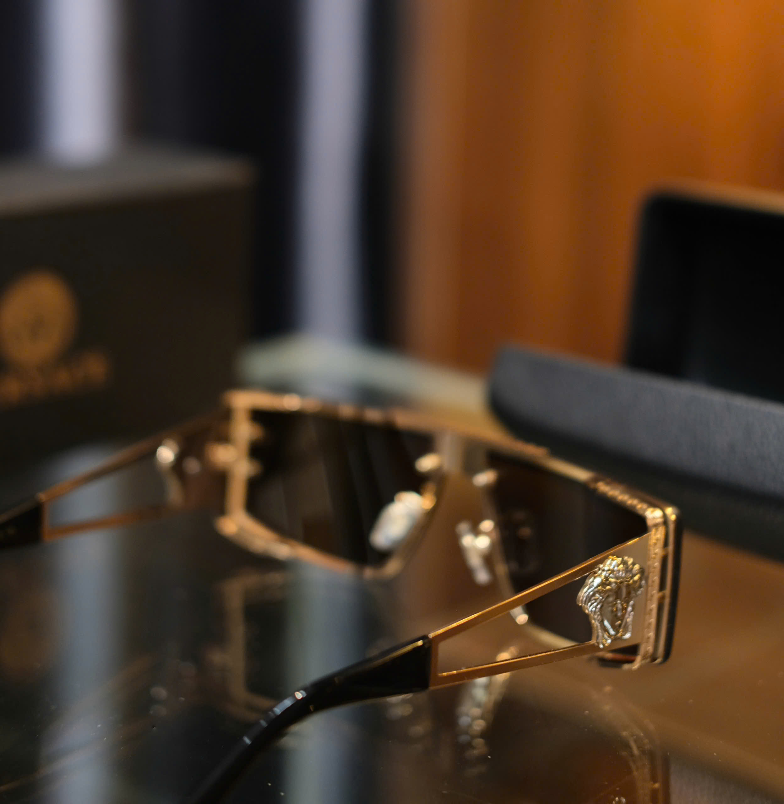 Kính mắt thời trang Prada P Nâu viền gọng kim loại Like Auth fullbox DDT