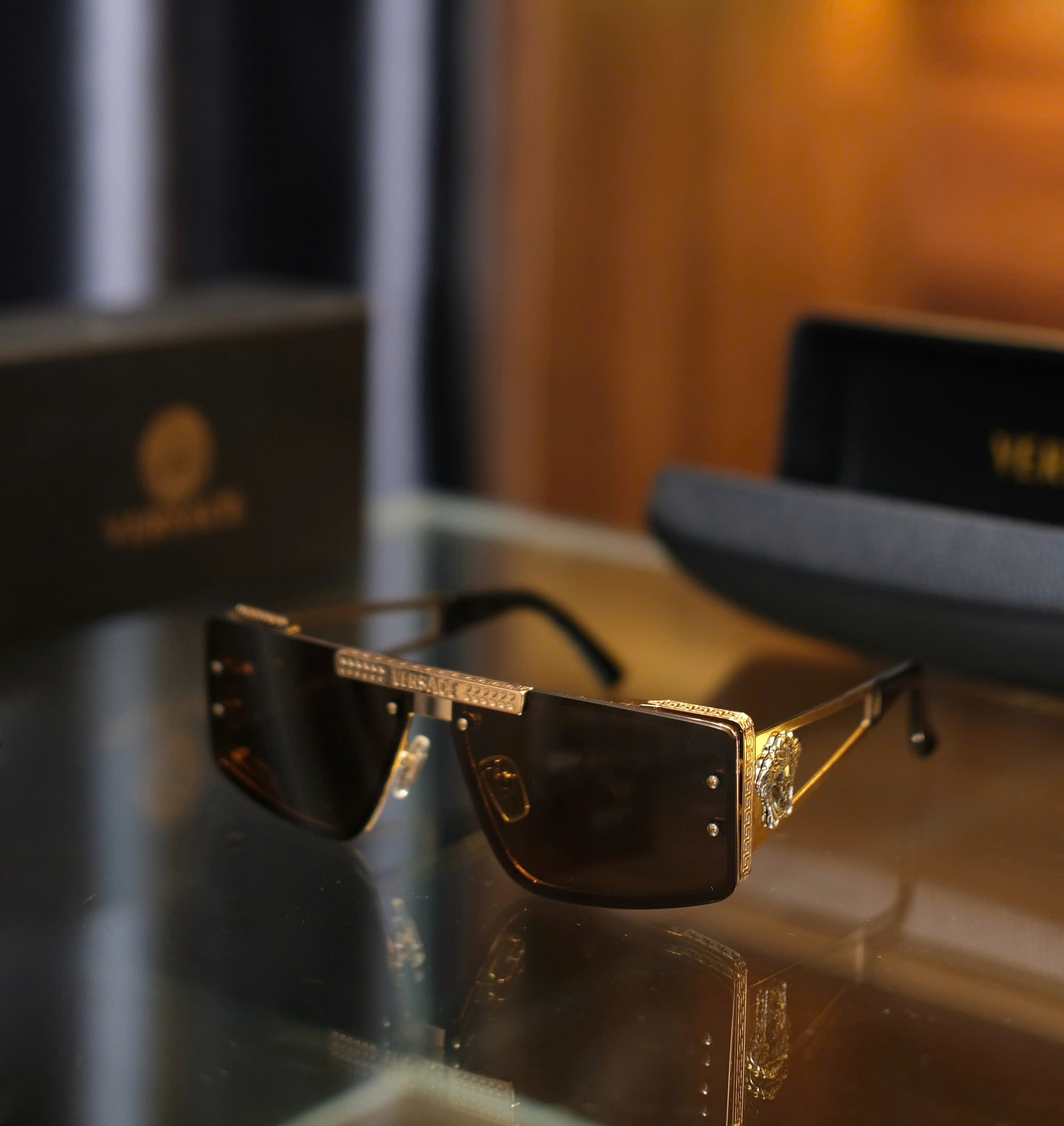 Kính mắt thời trang Prada P Nâu viền gọng kim loại Like Auth fullbox DDT