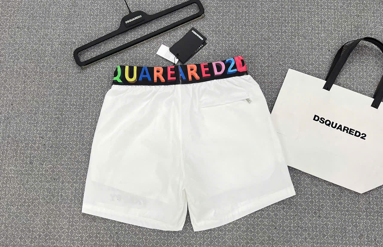 Quần short gió Dsquared2 DSQ2 logo chữ màu sắc cạp Like Auth MK