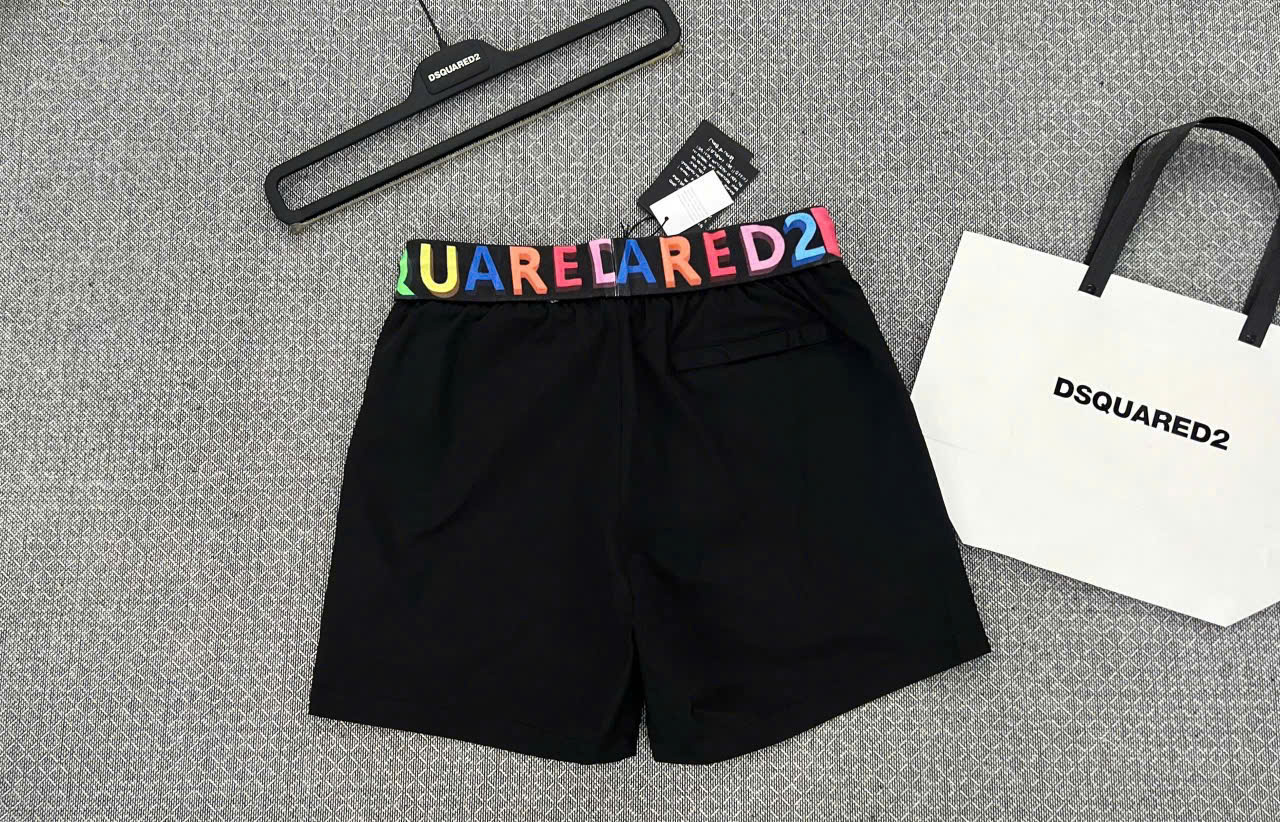 Quần short gió Dsquared2 DSQ2 logo chữ màu sắc cạp Like Auth MK