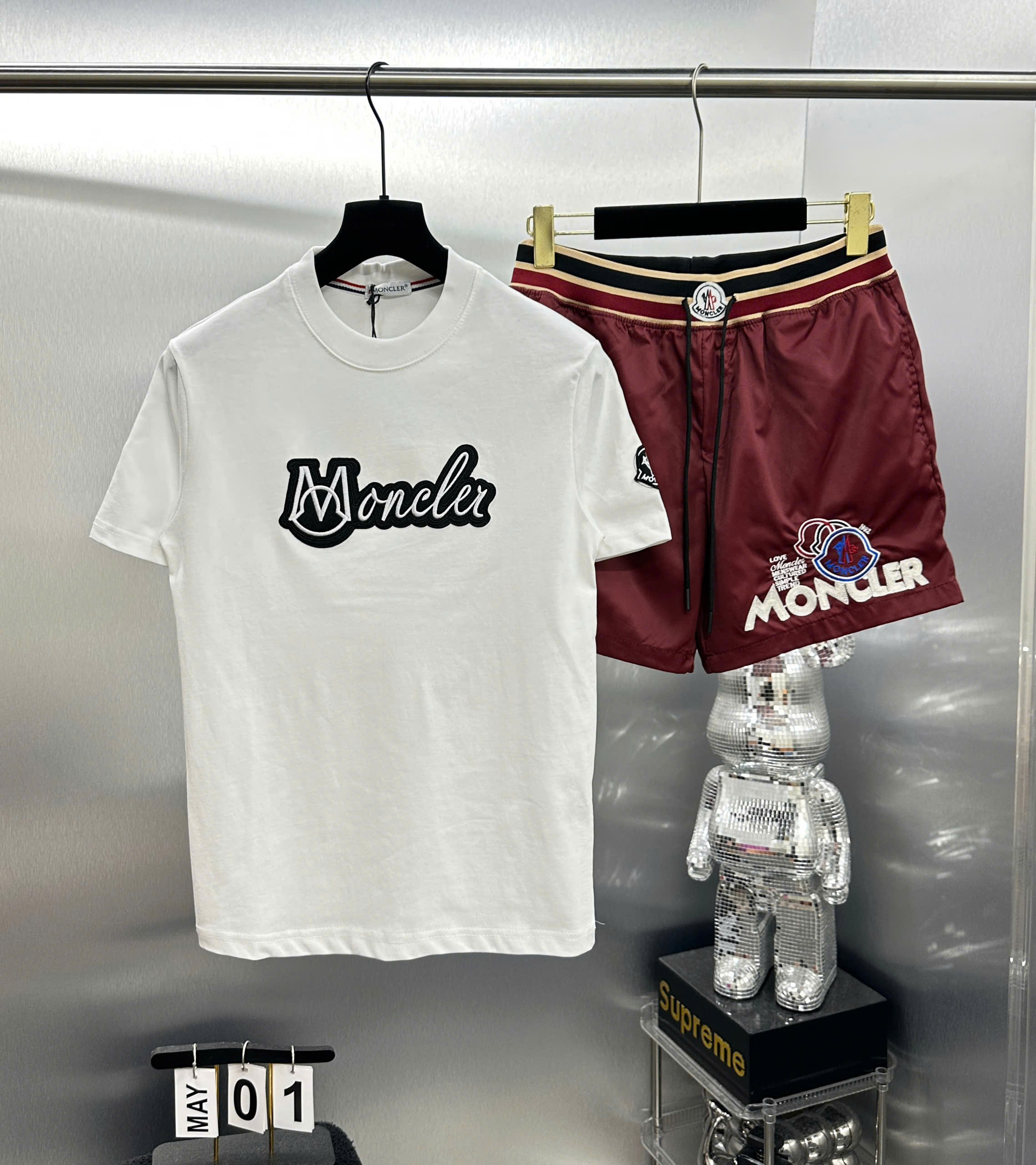 Bộ, set hè Moncler logo chữ thêu Like Auth NV