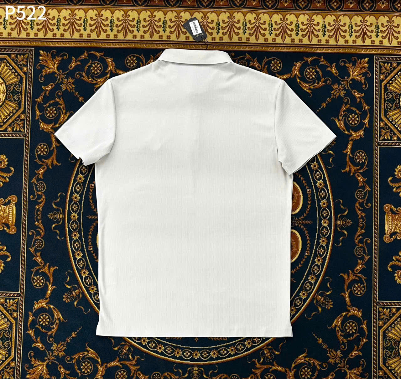 Áo polo Moncler M Trắng logo nổi ngực Like Auth LK