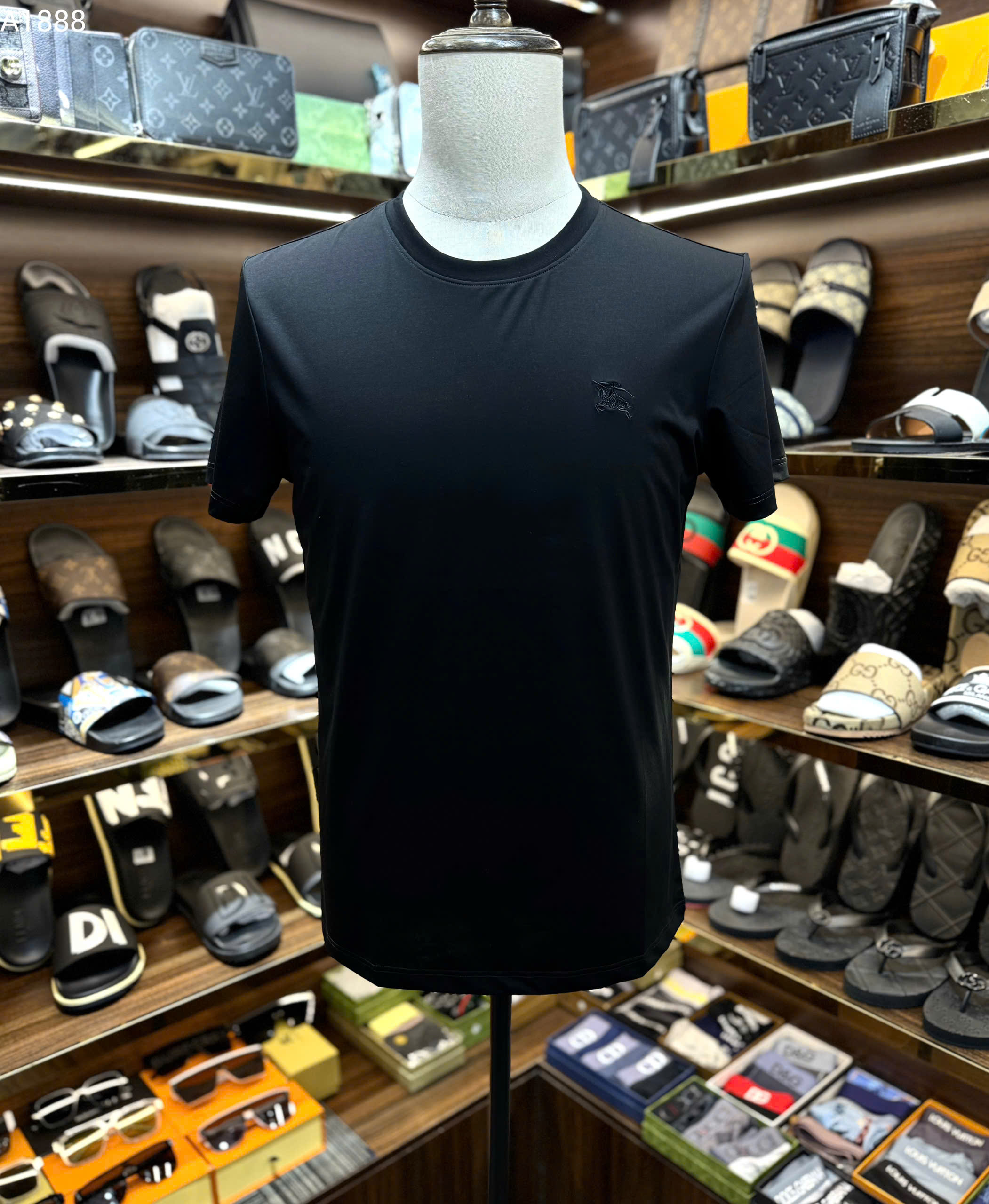 Áo phông T-shirt Burberry BBR logo thêu ngực basic Like Auth MK