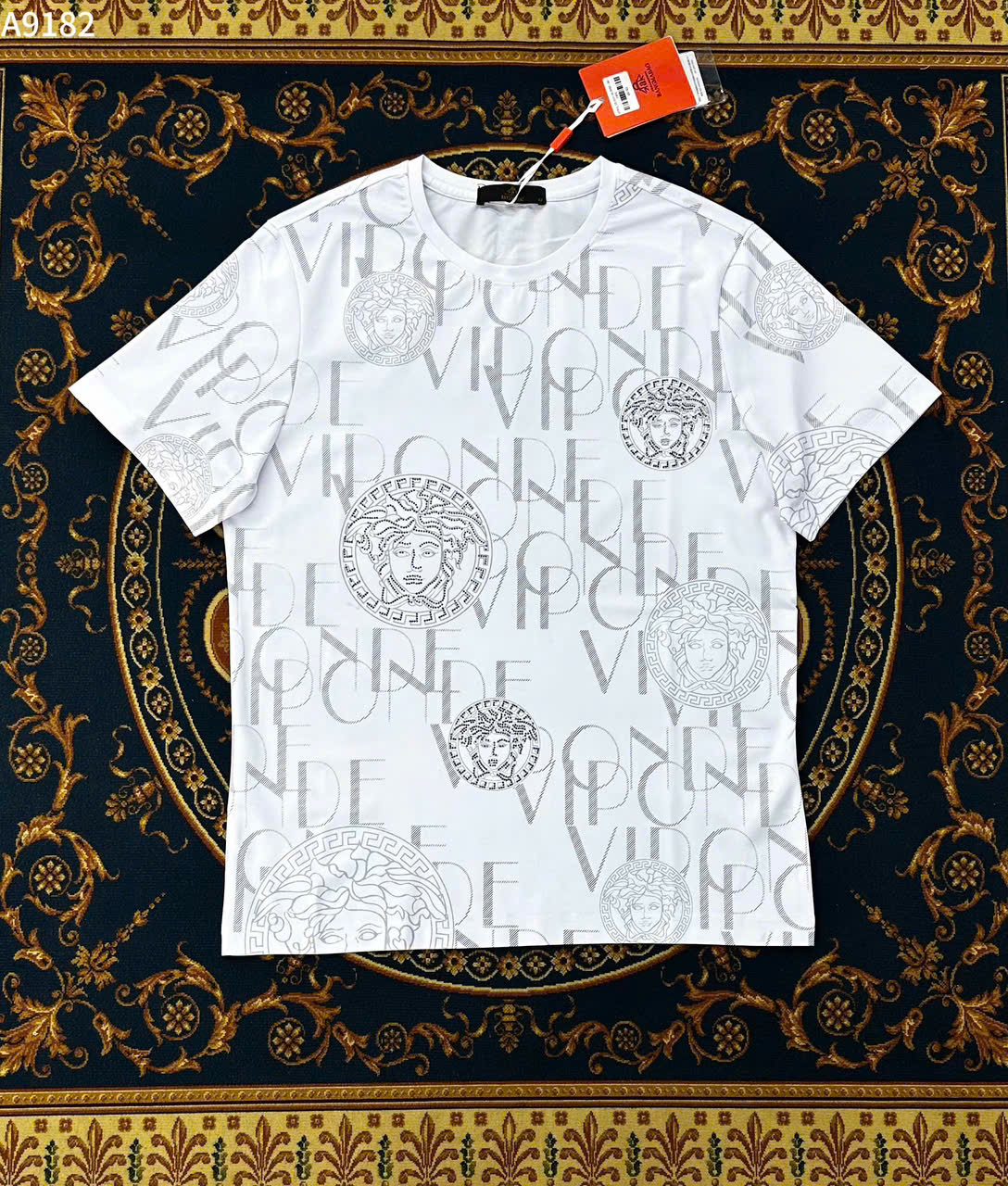 Áo phông T-shirt Versace VS họa tiết logo chữ full Like Auth LK