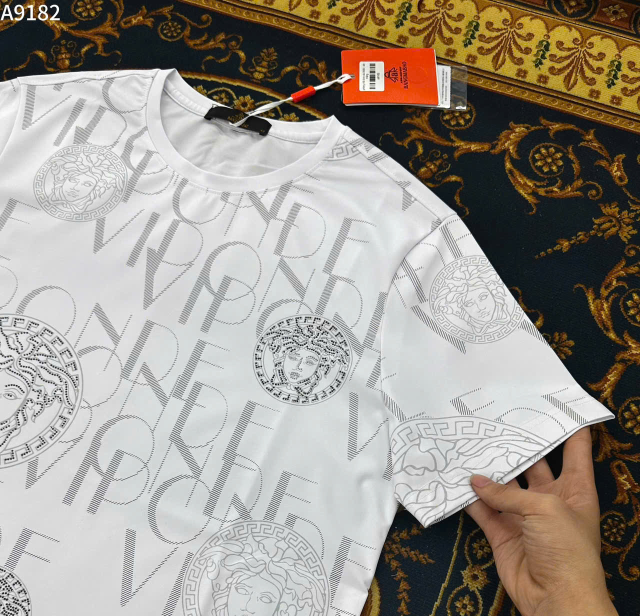 Áo phông T-shirt Versace VS họa tiết logo chữ full Like Auth LK