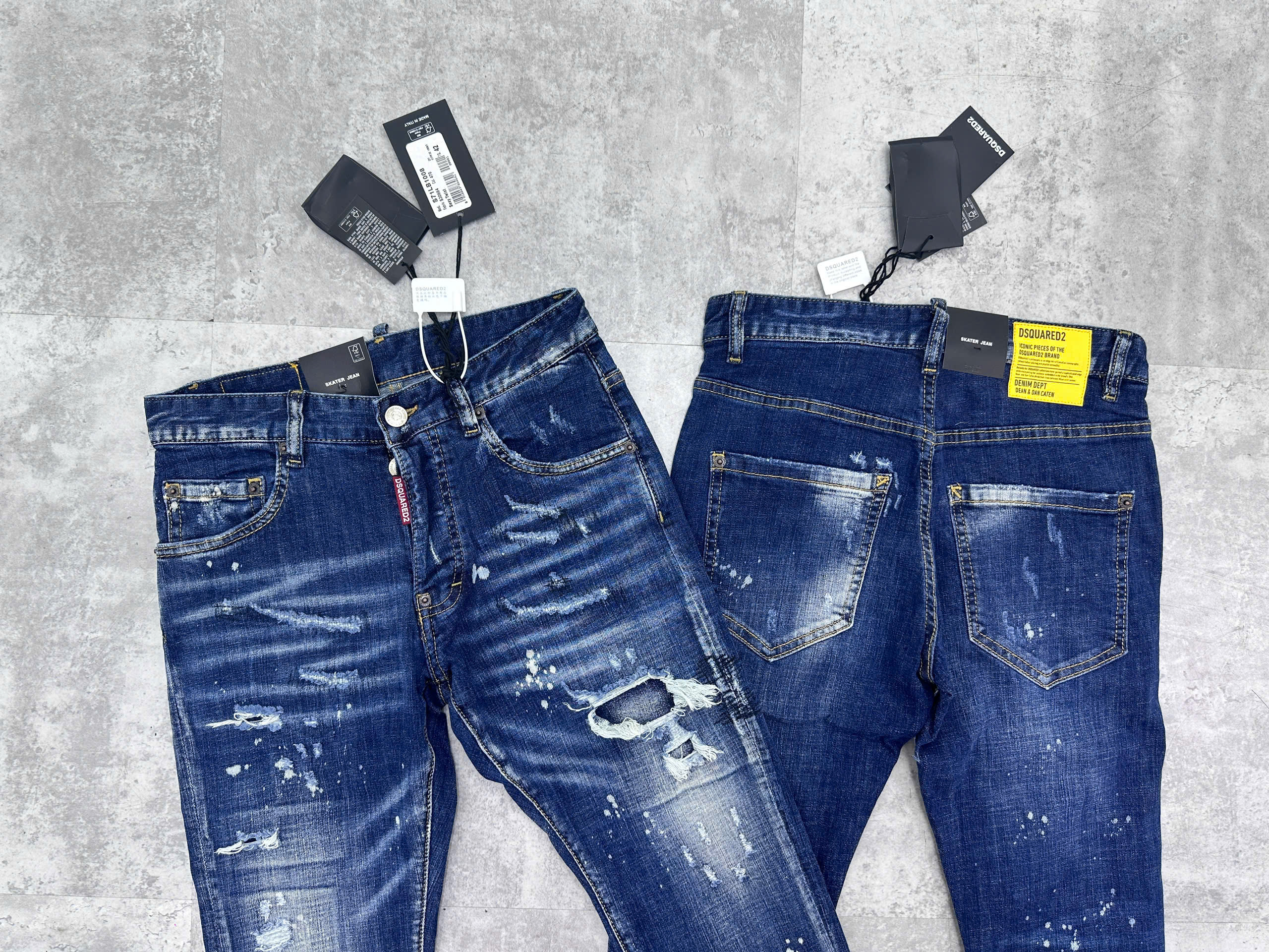 Quần jean Dsquared2 DSQ2 Xanh rách mài tem Vàng cạp Like Auth NV