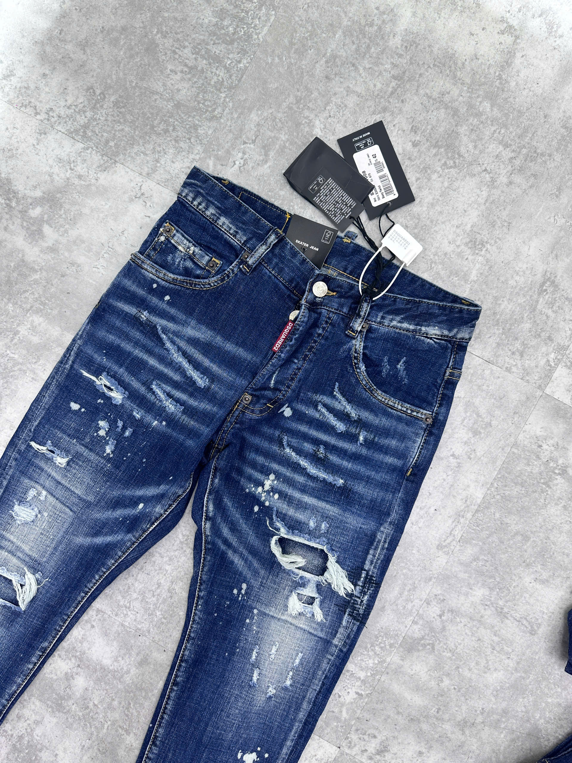 Quần jean Dsquared2 DSQ2 Xanh rách mài tem Vàng cạp Like Auth NV