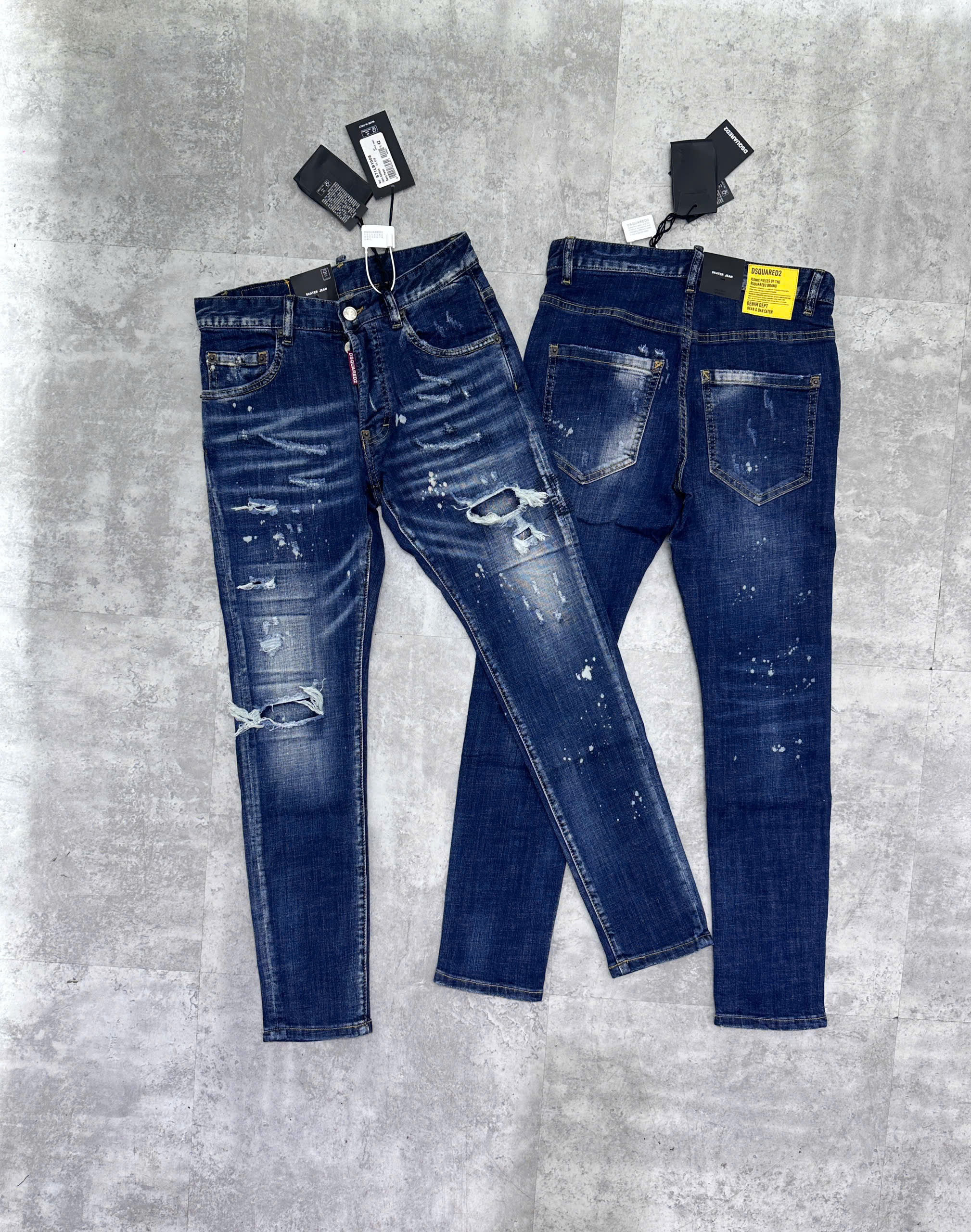 Quần jean Dsquared2 DSQ2 Xanh rách mài tem Vàng cạp Like Auth NV