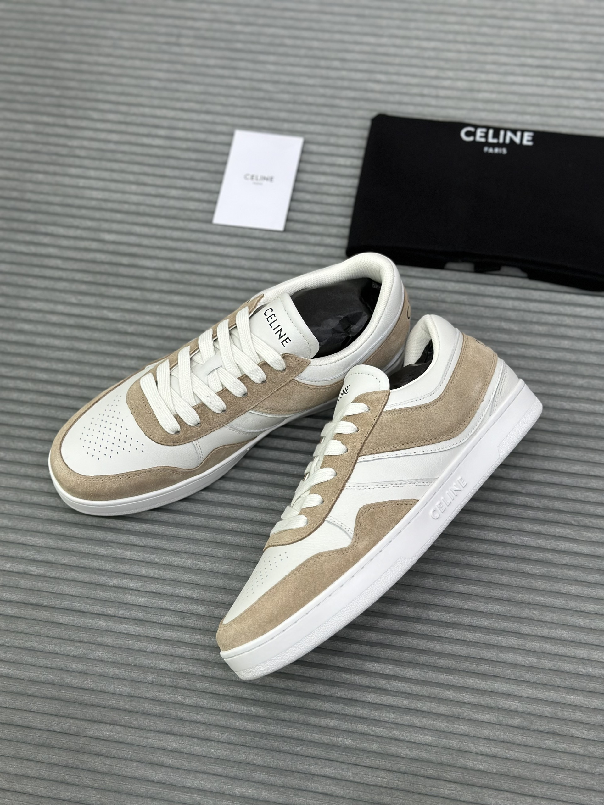 Giày sneaker Celine Trắng phối Nâu da lộn Like Auth fullbox VTN