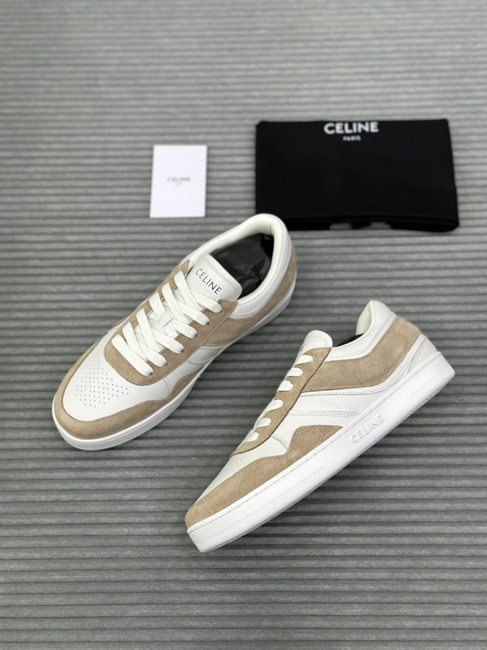 Giày sneaker Celine Trắng phối Nâu da lộn Like Auth fullbox VTN