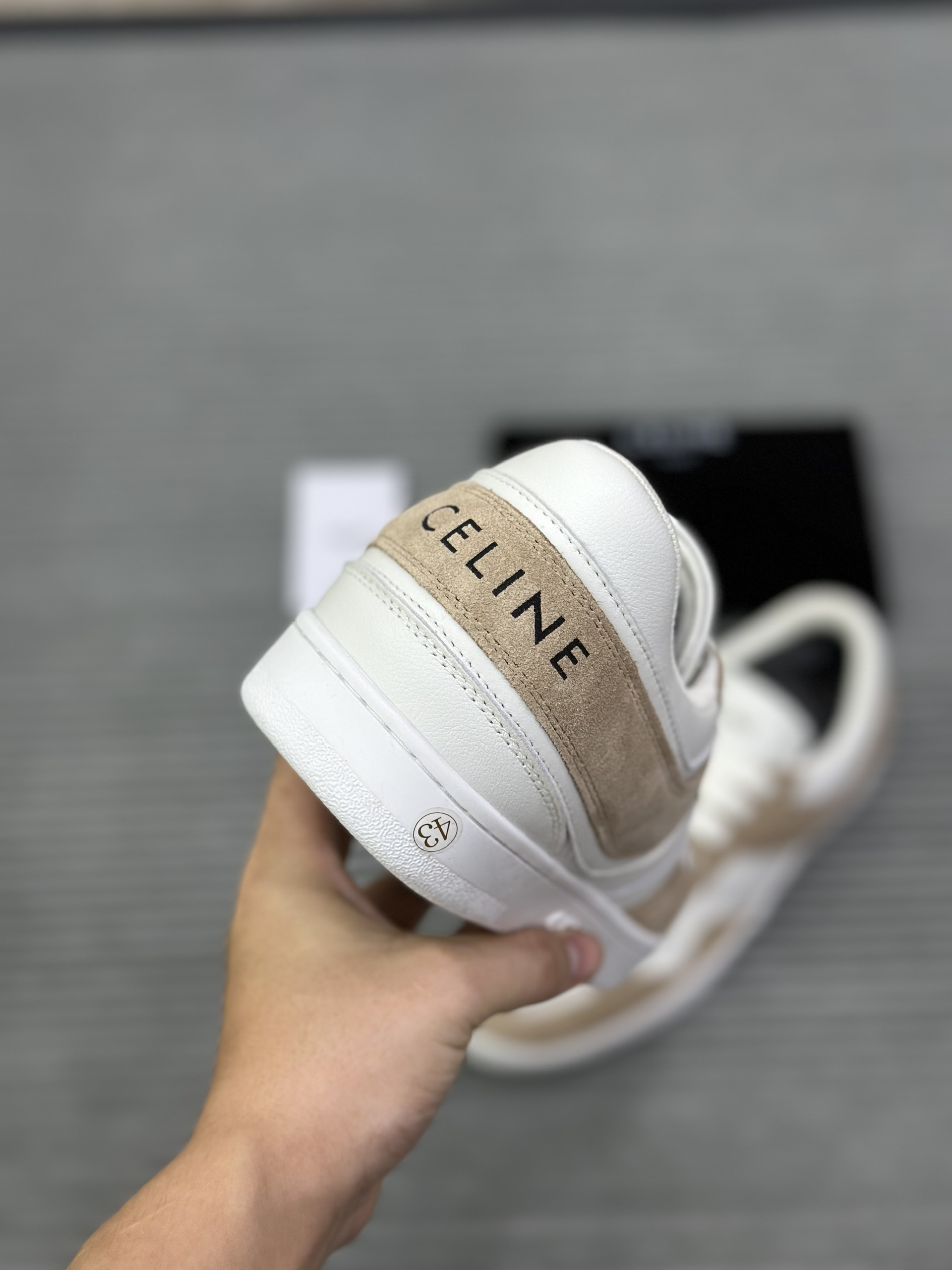 Giày sneaker Celine Trắng phối Nâu da lộn Like Auth fullbox VTN