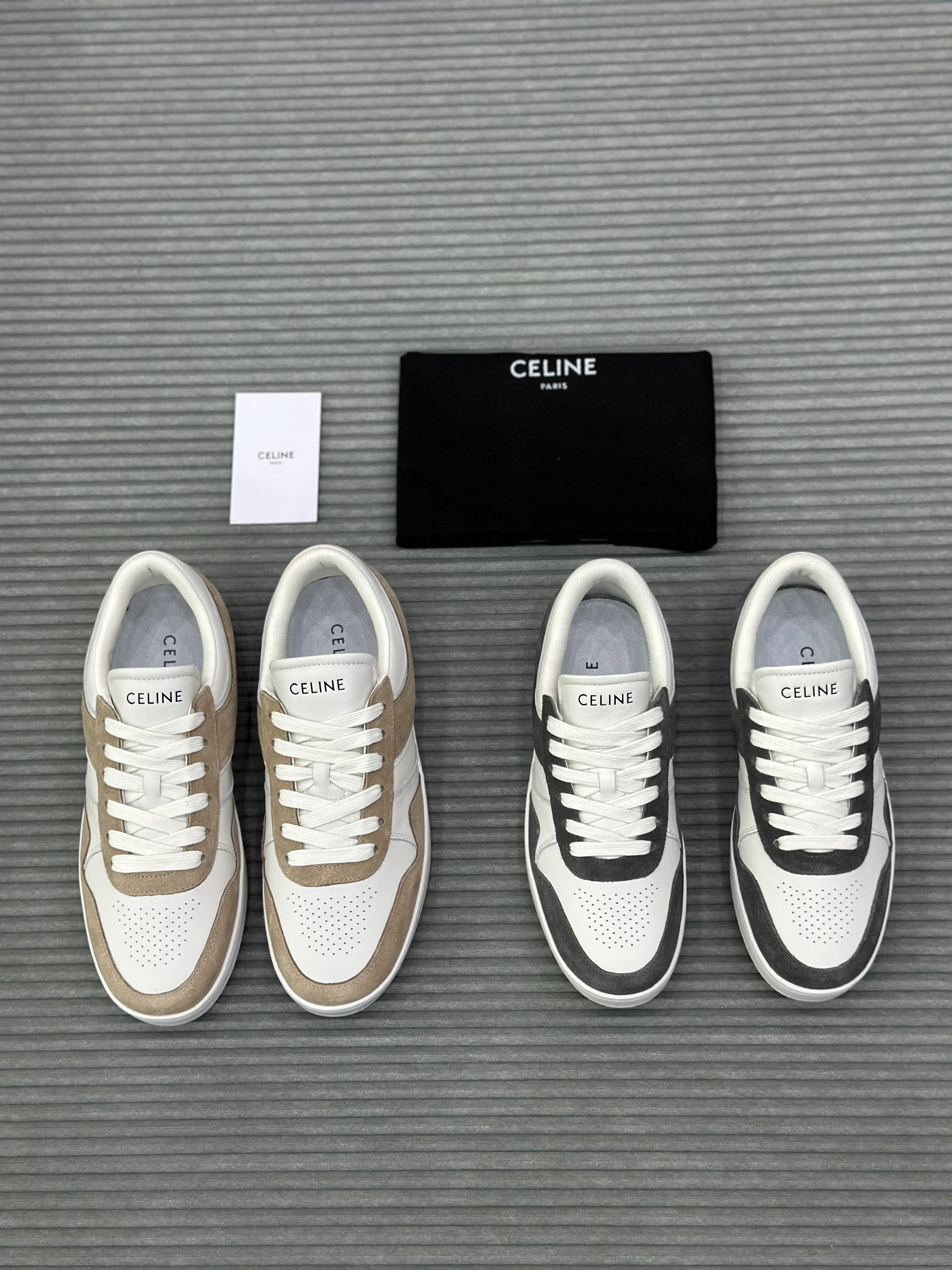 Giày sneaker Celine Trắng phối Nâu da lộn Like Auth fullbox VTN