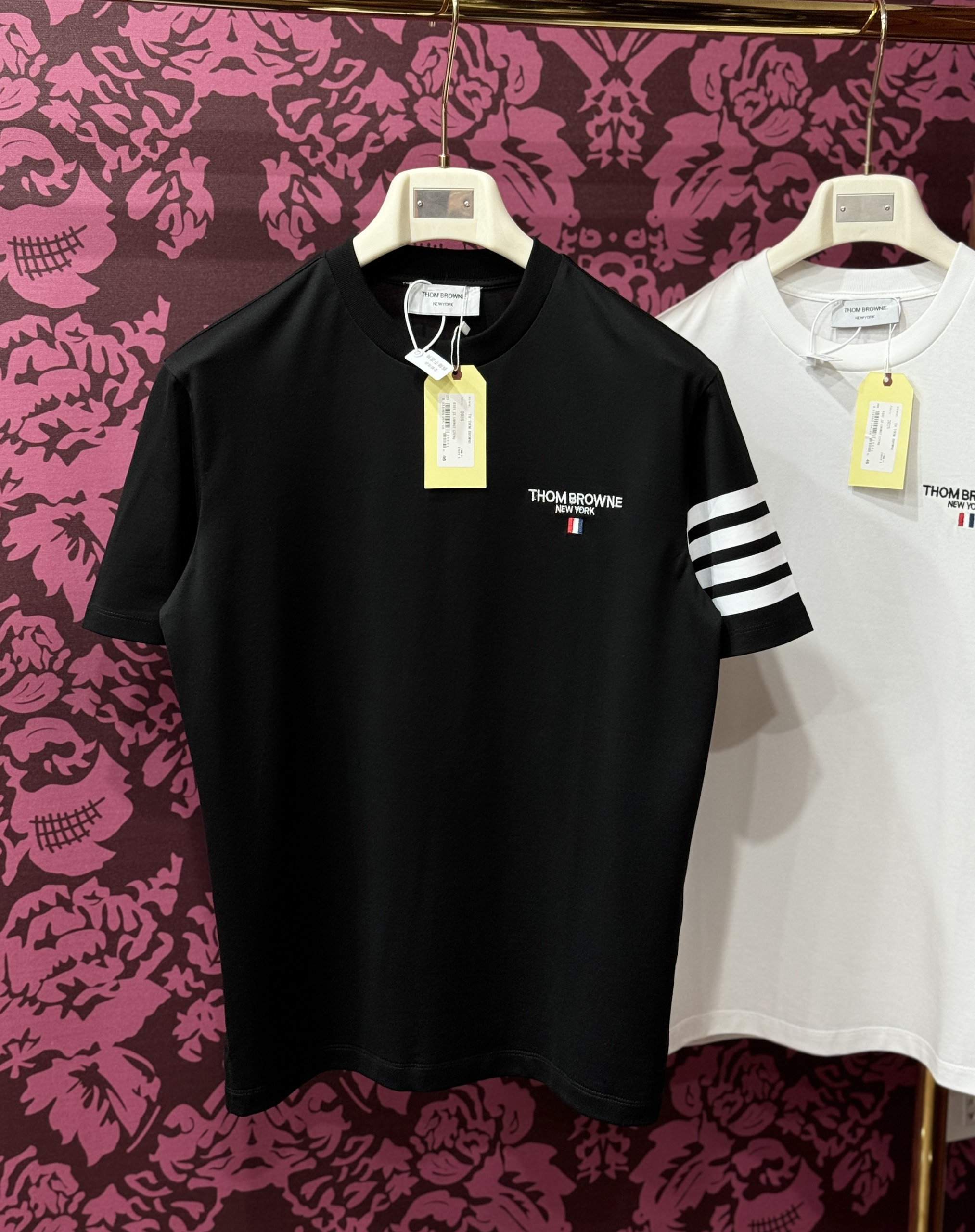 Áo phông T-shirt Thombrowne TB kẻ sọc tay logo chữ thêu ngực Like Auth CD