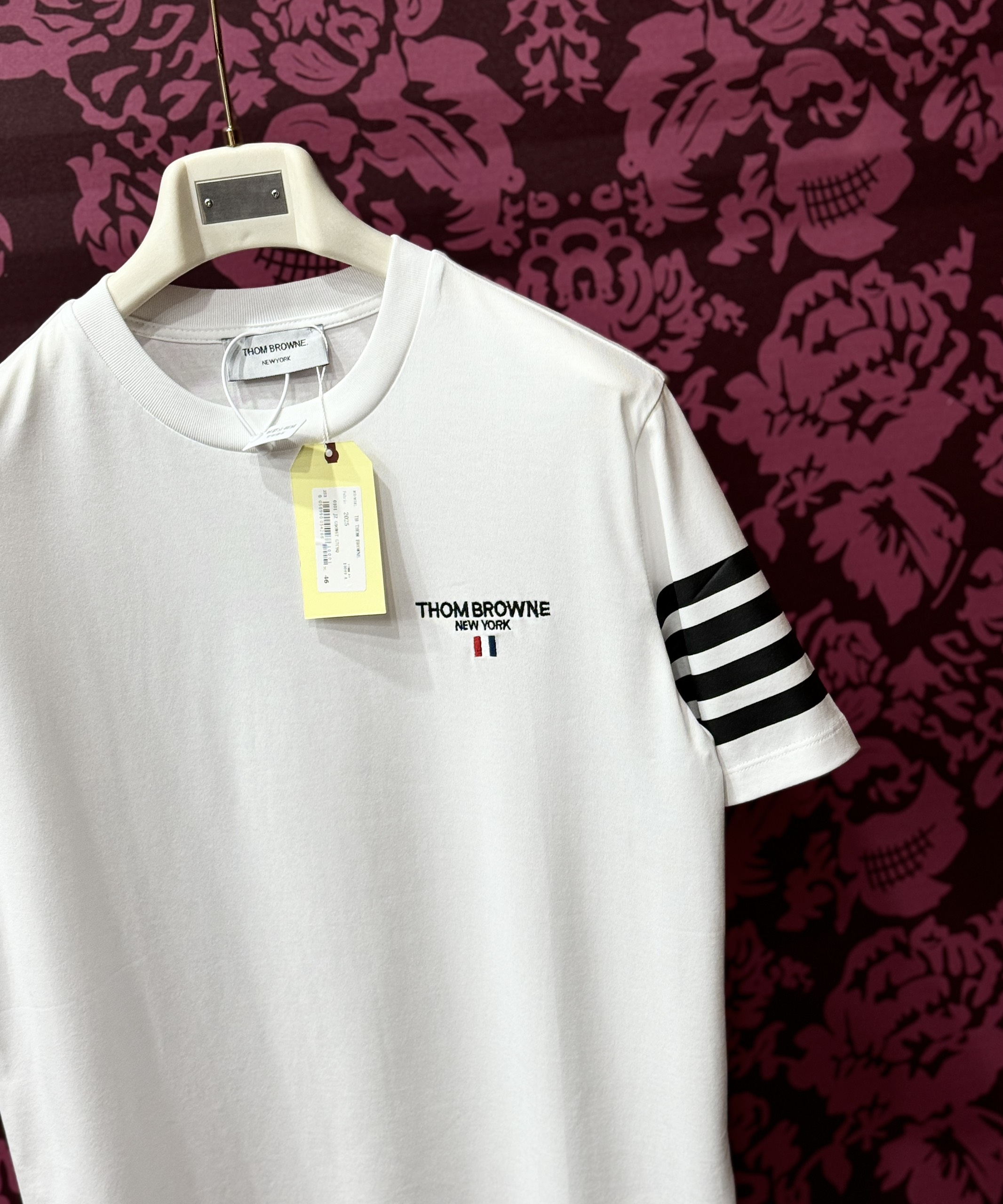 Áo phông T-shirt Thombrowne TB kẻ sọc tay logo chữ thêu ngực Like Auth CD