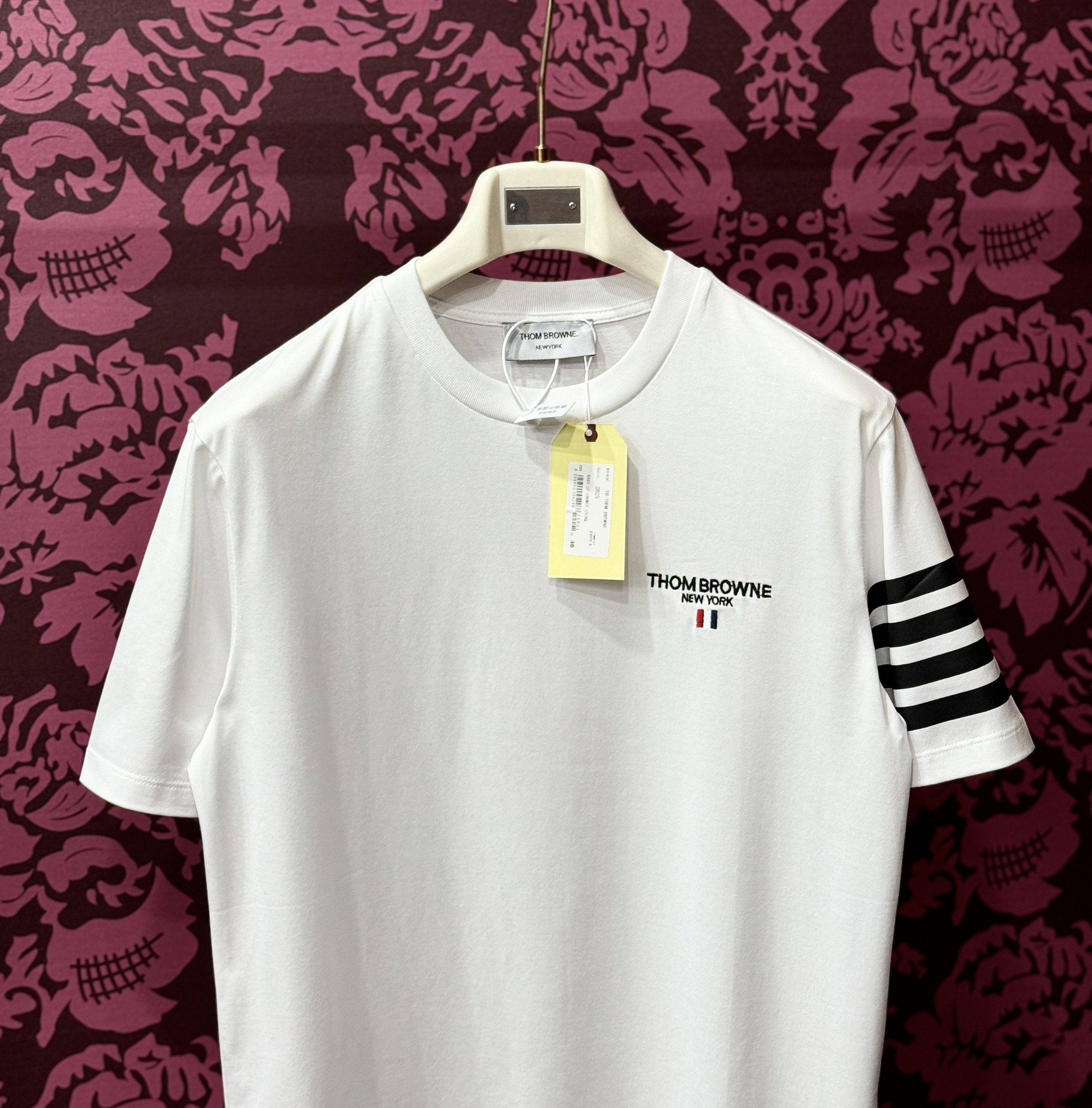 Áo phông T-shirt Thombrowne TB kẻ sọc tay logo chữ thêu ngực Like Auth CD