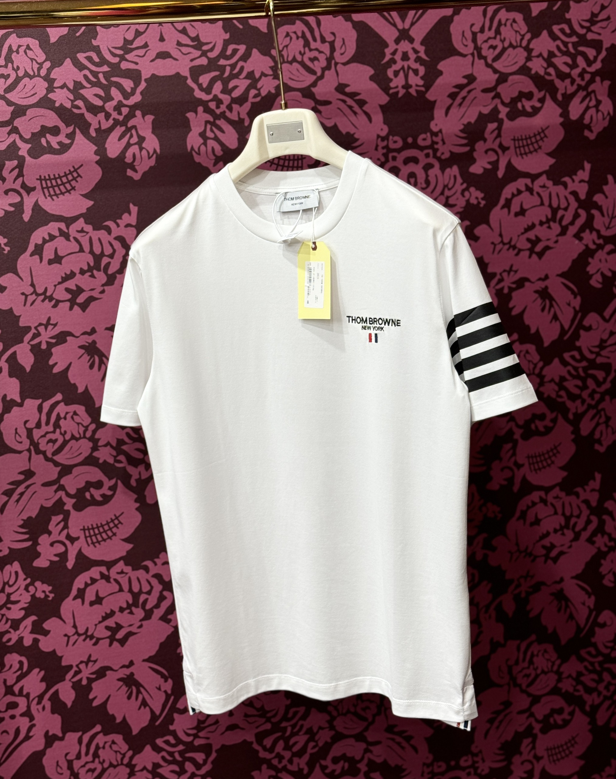 Áo phông T-shirt Thombrowne TB kẻ sọc tay logo chữ thêu ngực Like Auth CD