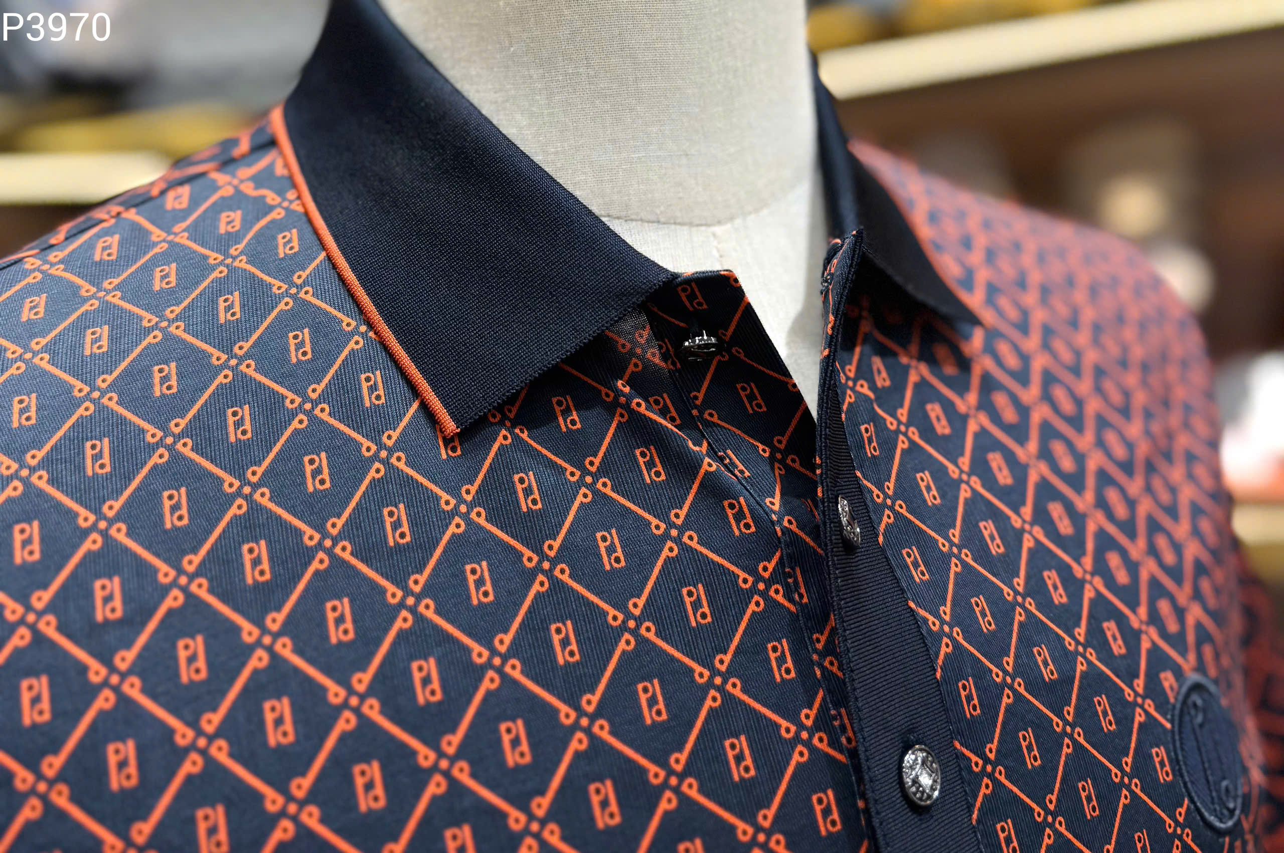 Áo polo PP họa tiết logo chữ kẻ full Like Auth MK