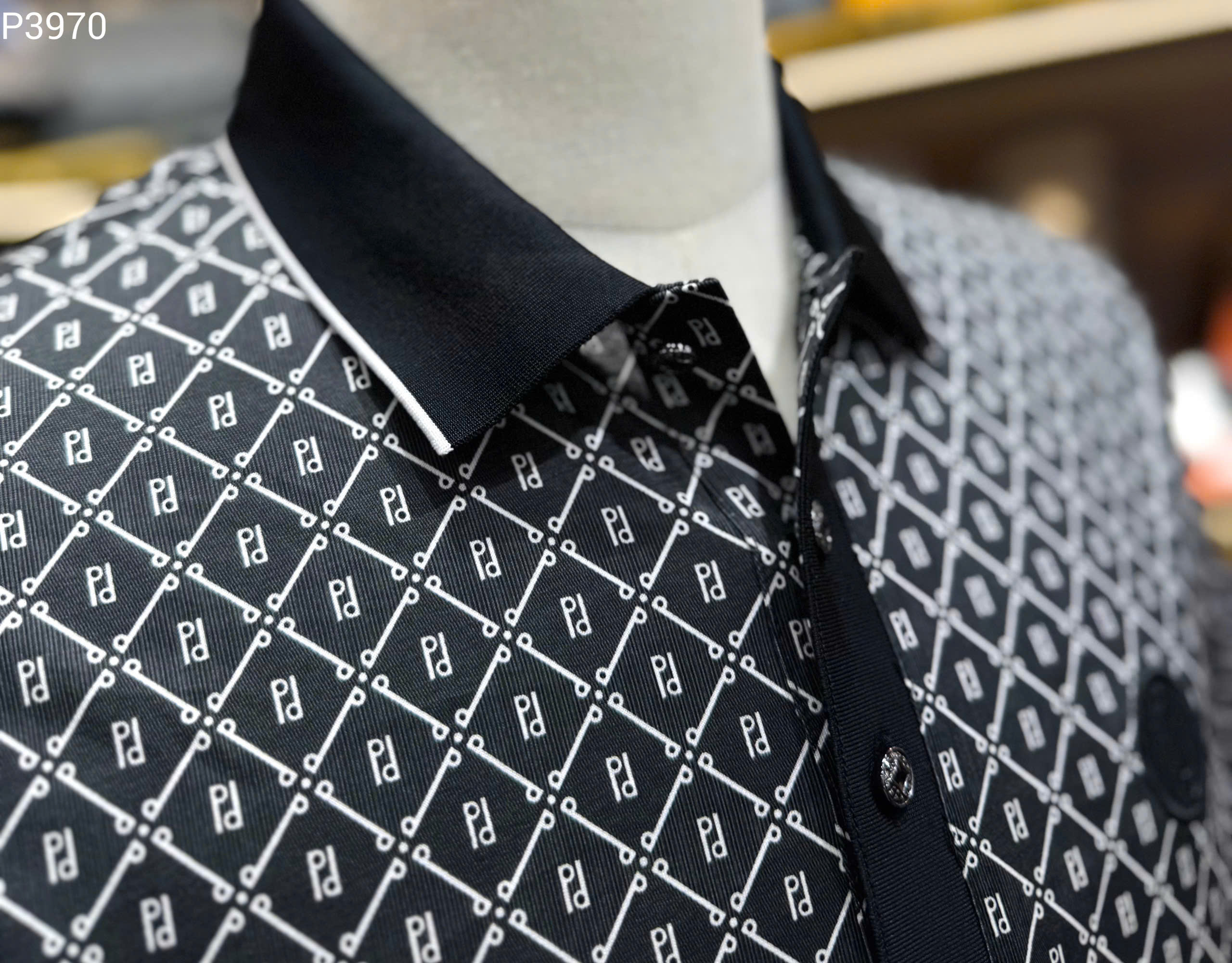 Áo polo PP họa tiết logo chữ kẻ full Like Auth MK