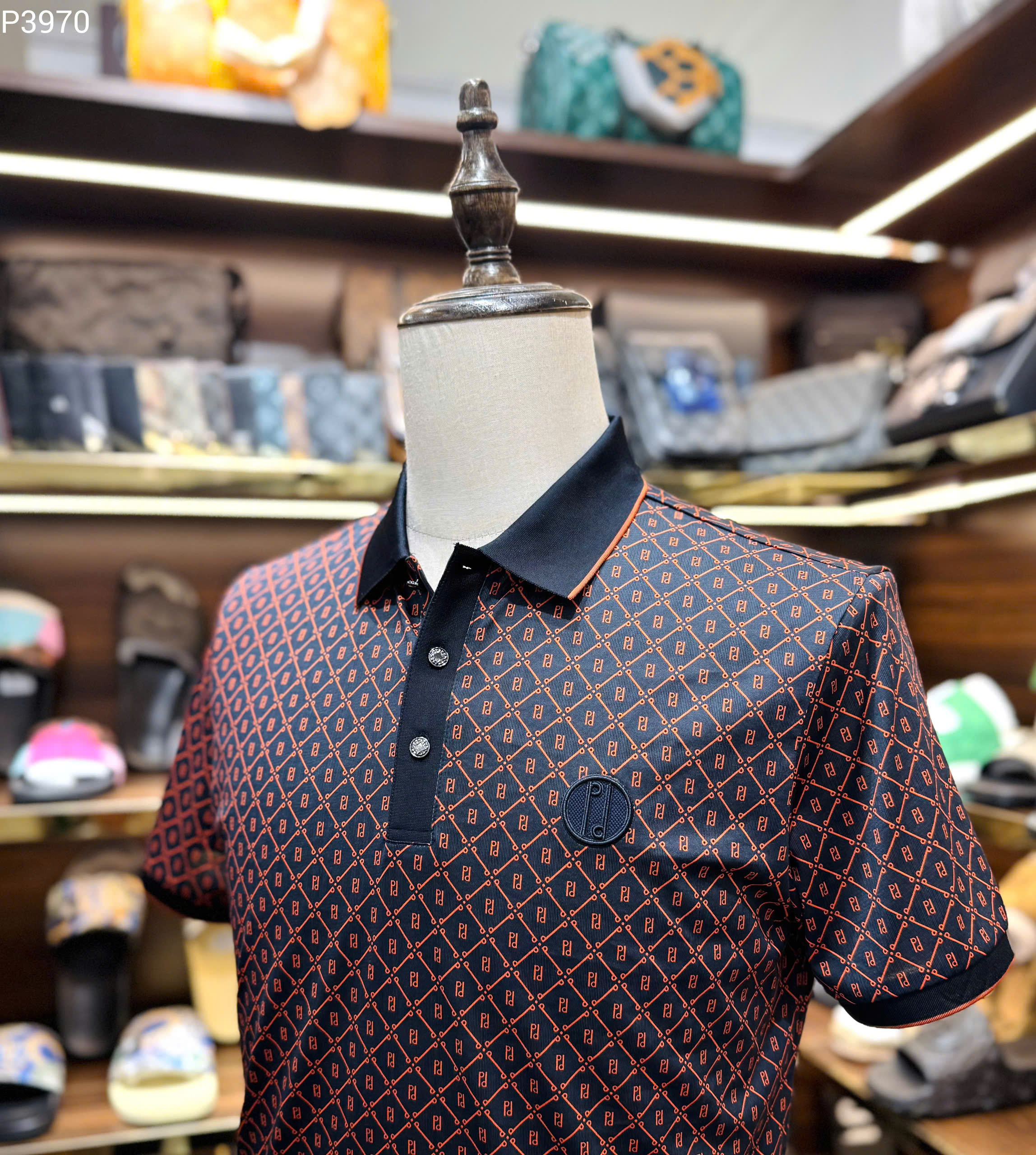 Áo polo PP họa tiết logo chữ kẻ full Like Auth MK