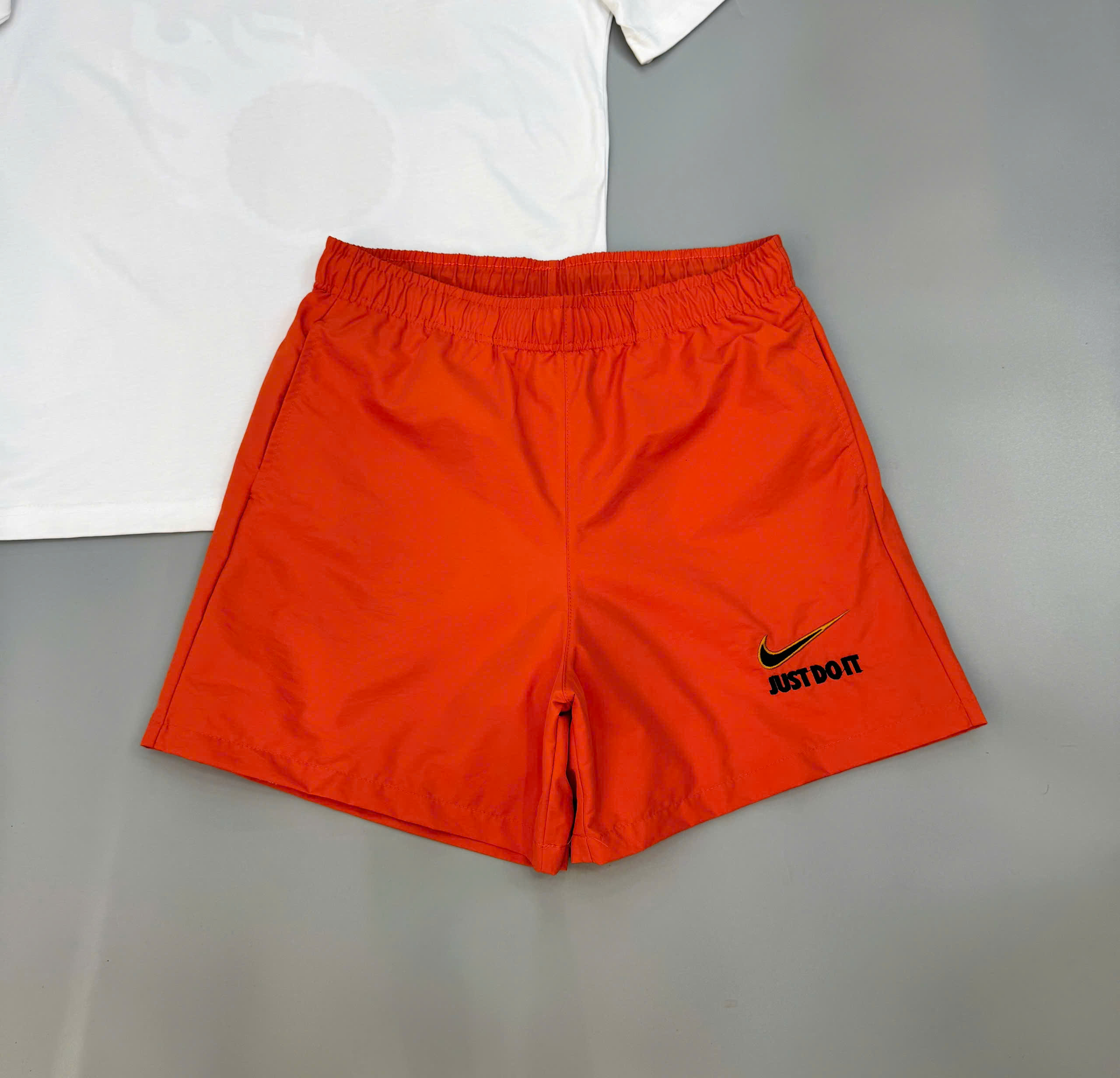 Bộ, set hè Nike NK họa tiết logo phối Cam Like Auth MK