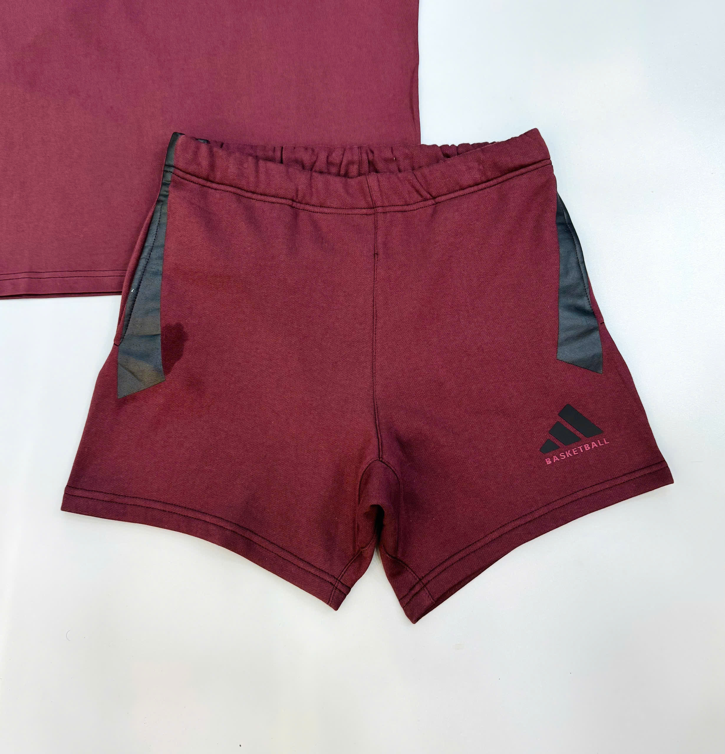 Bộ, set hè Adidas A Đỏ logo kẻ sọc Đen Like Auth MK