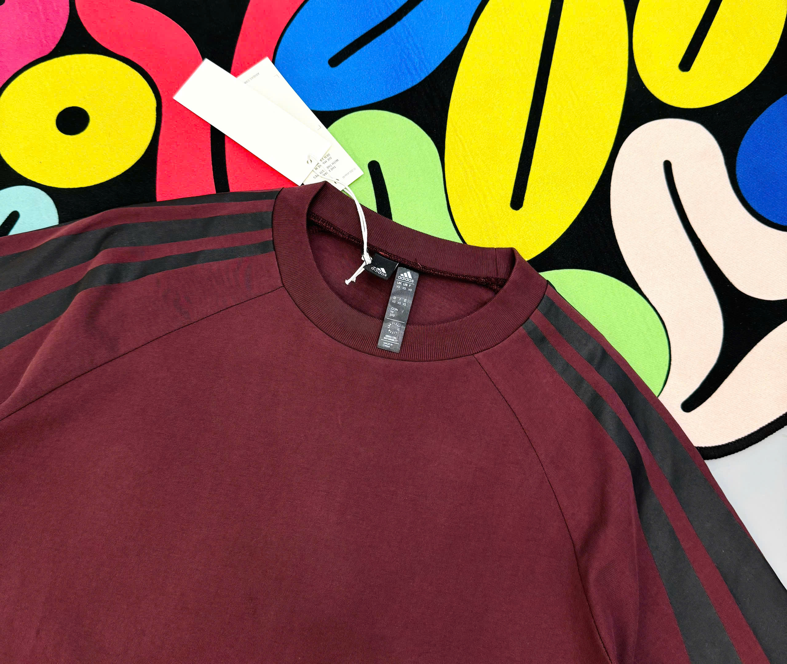 Bộ, set hè Adidas A Đỏ logo kẻ sọc Đen Like Auth MK