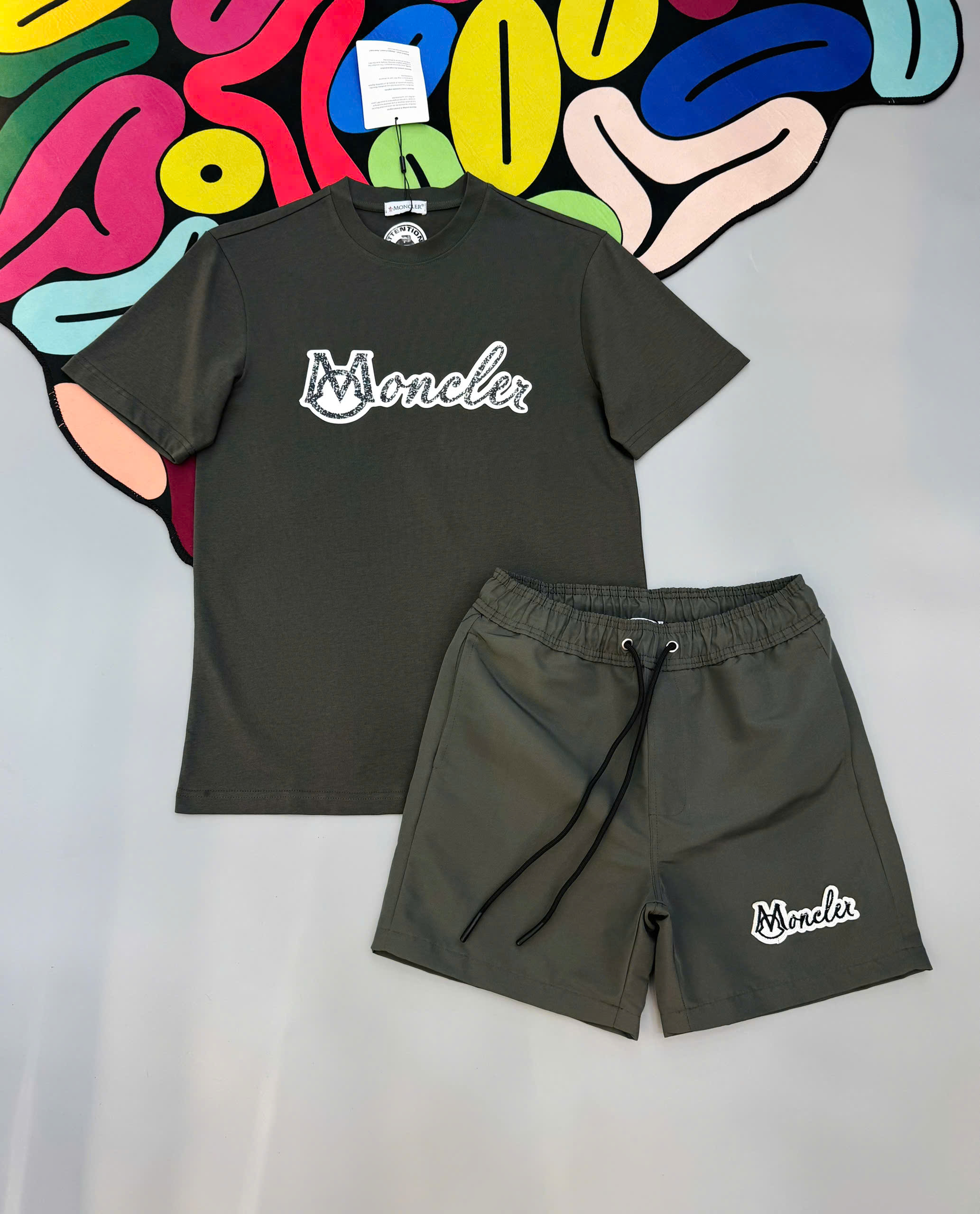 Bộ, set hè Moncler M logo chữ basic Like Auth MK