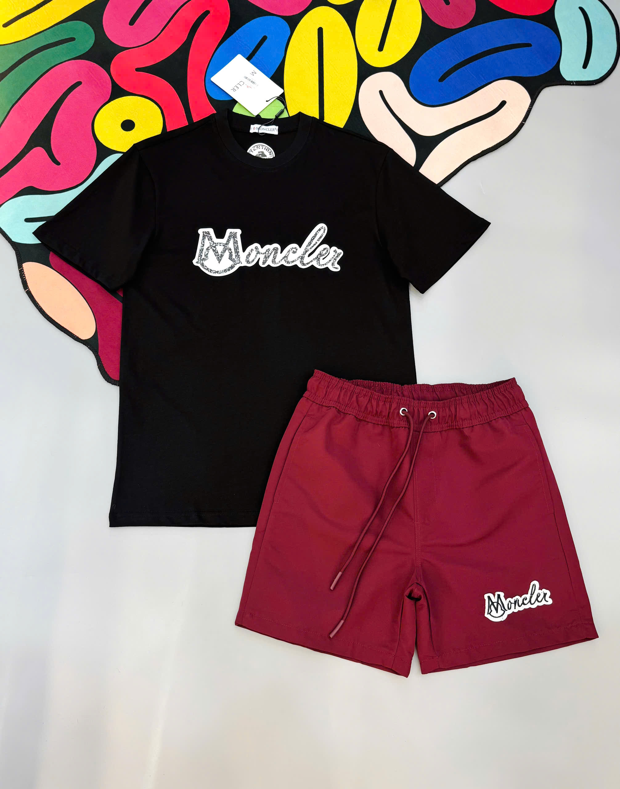 Bộ, set hè Moncler M logo chữ basic Like Auth MK