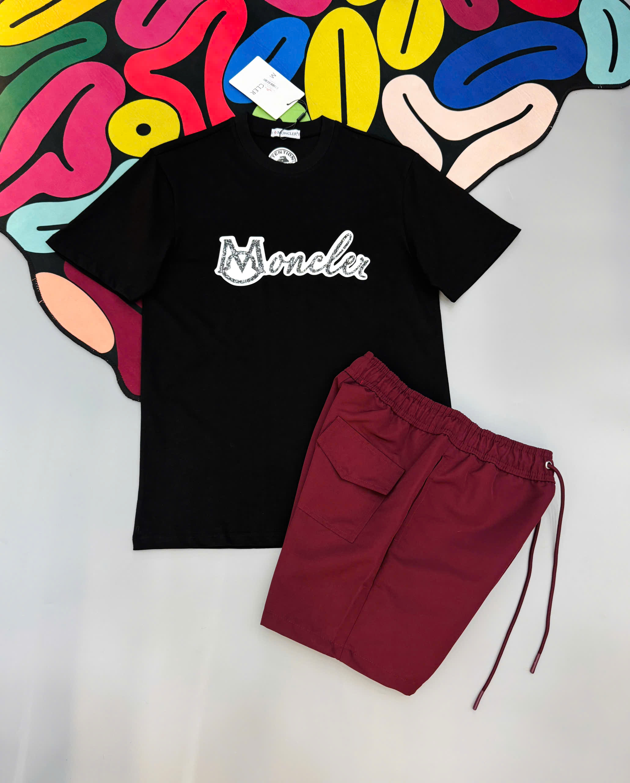 Bộ, set hè Moncler M logo chữ basic Like Auth MK