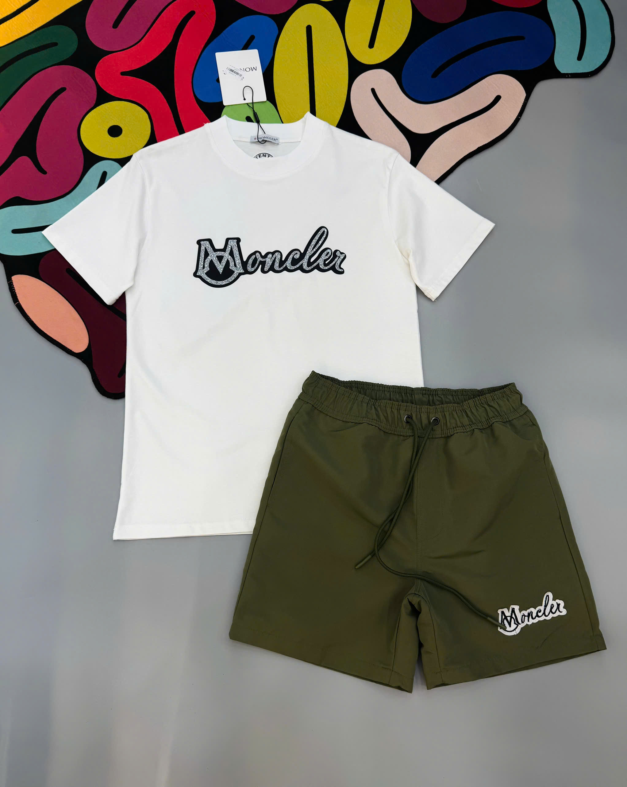 Bộ, set hè Moncler M logo chữ basic Like Auth MK