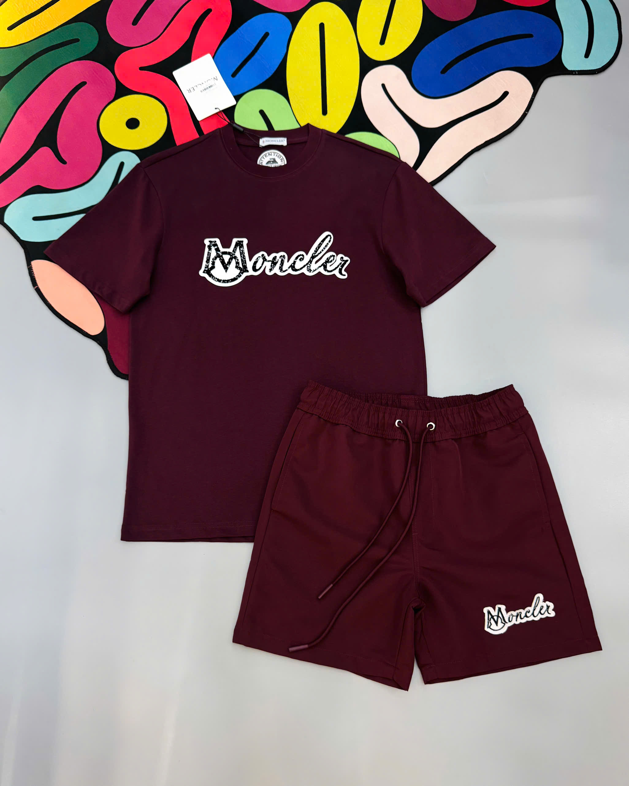 Bộ, set hè Moncler M logo chữ basic Like Auth MK