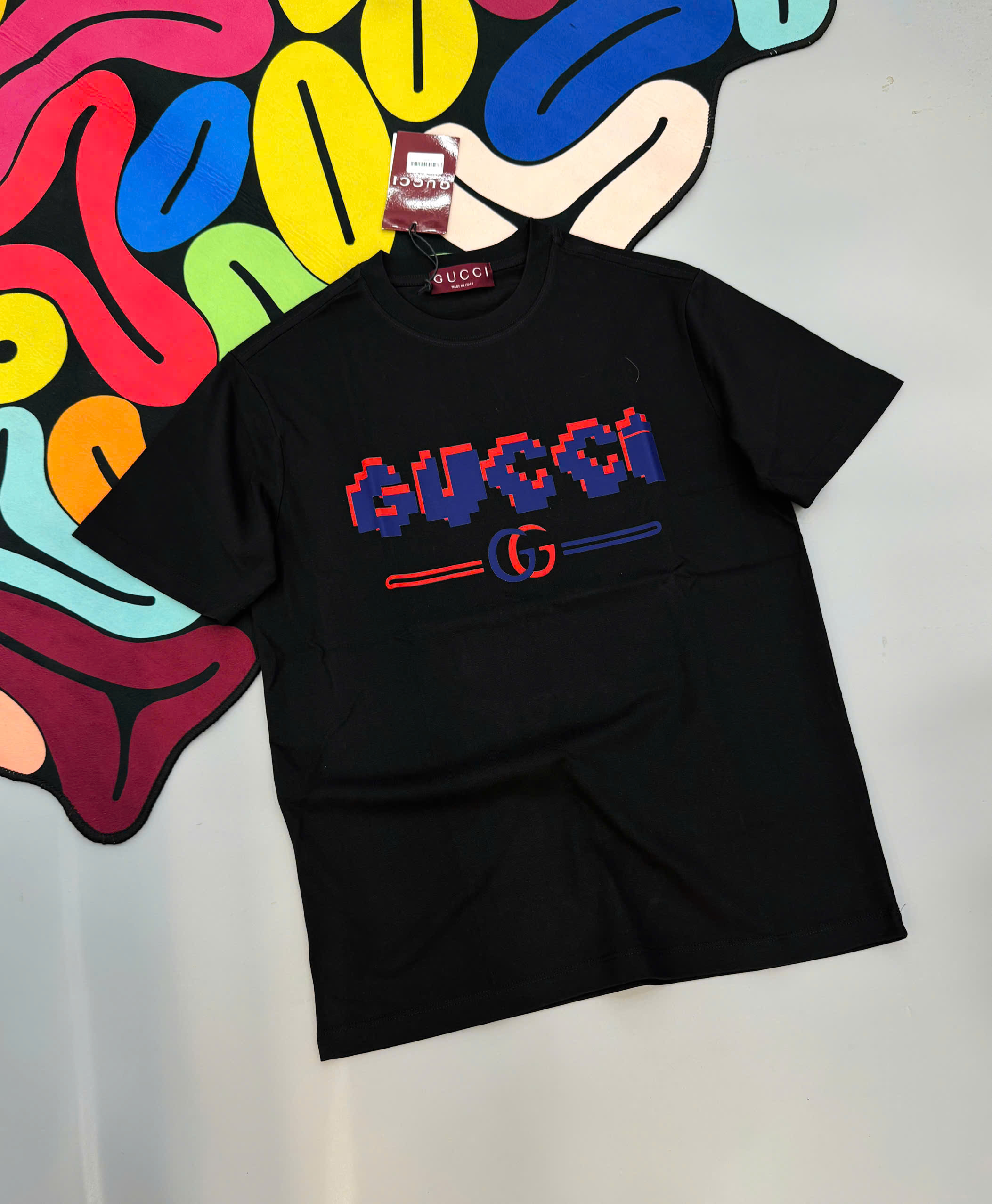 Áo phông T-shirt Gucci GC logo chữ Đỏ Xanh Like Auth MK