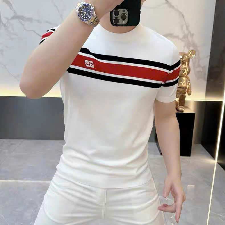 Áo phông T-shirt Gucci GC Trắng kẻ sọc ngang Xanh Đỏ Like Auth MK