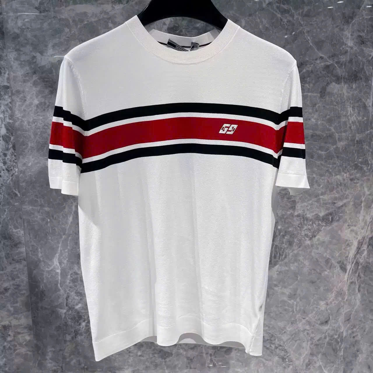 Áo phông T-shirt Gucci GC Trắng kẻ sọc ngang Xanh Đỏ Like Auth MK