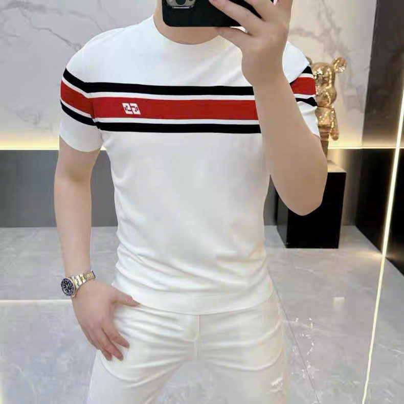 Áo phông T-shirt Gucci GC Trắng kẻ sọc ngang Xanh Đỏ Like Auth MK