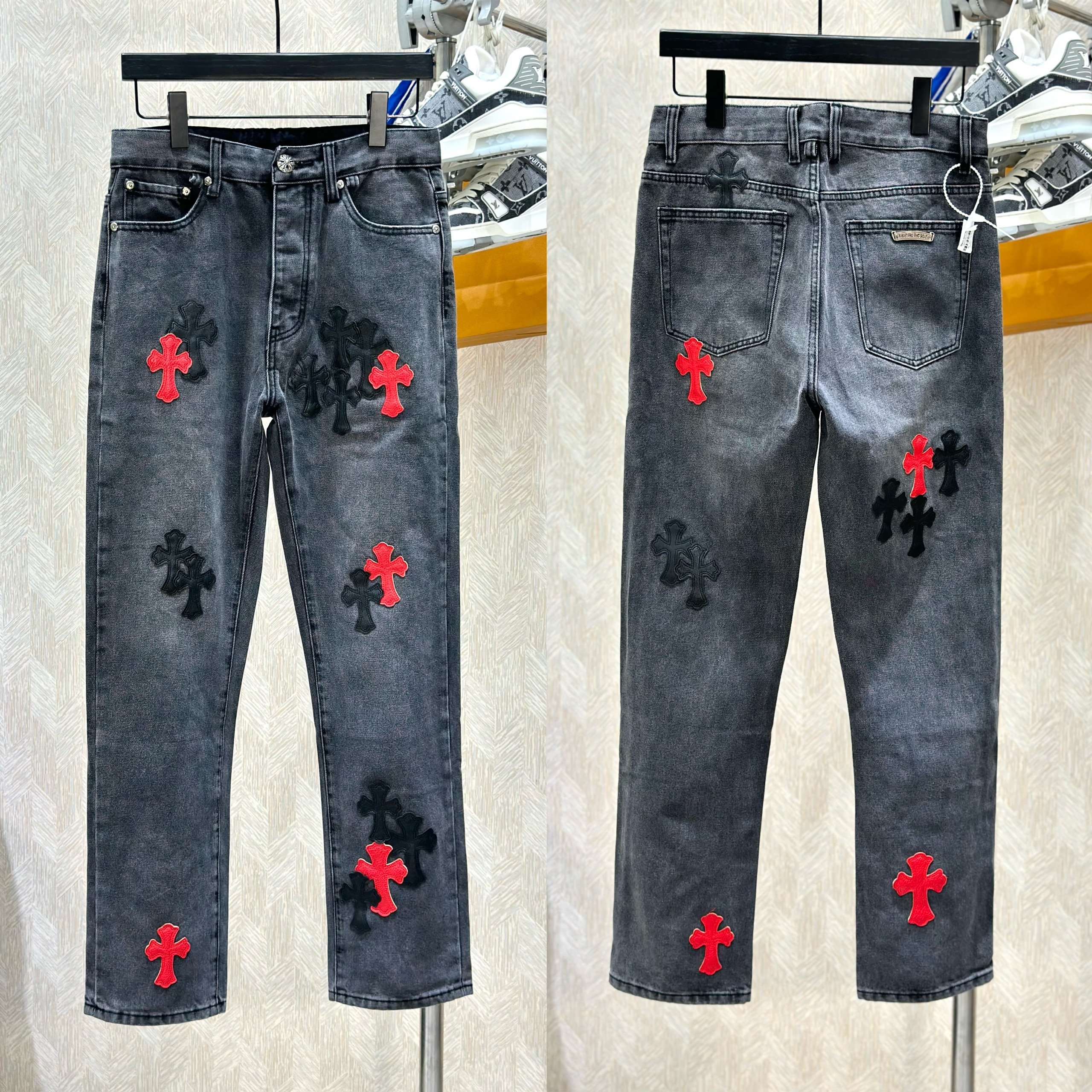 Quần Jean xuông Chrome Heart CH logo chữ thập màu sắc các mẫu Like Auth VTN