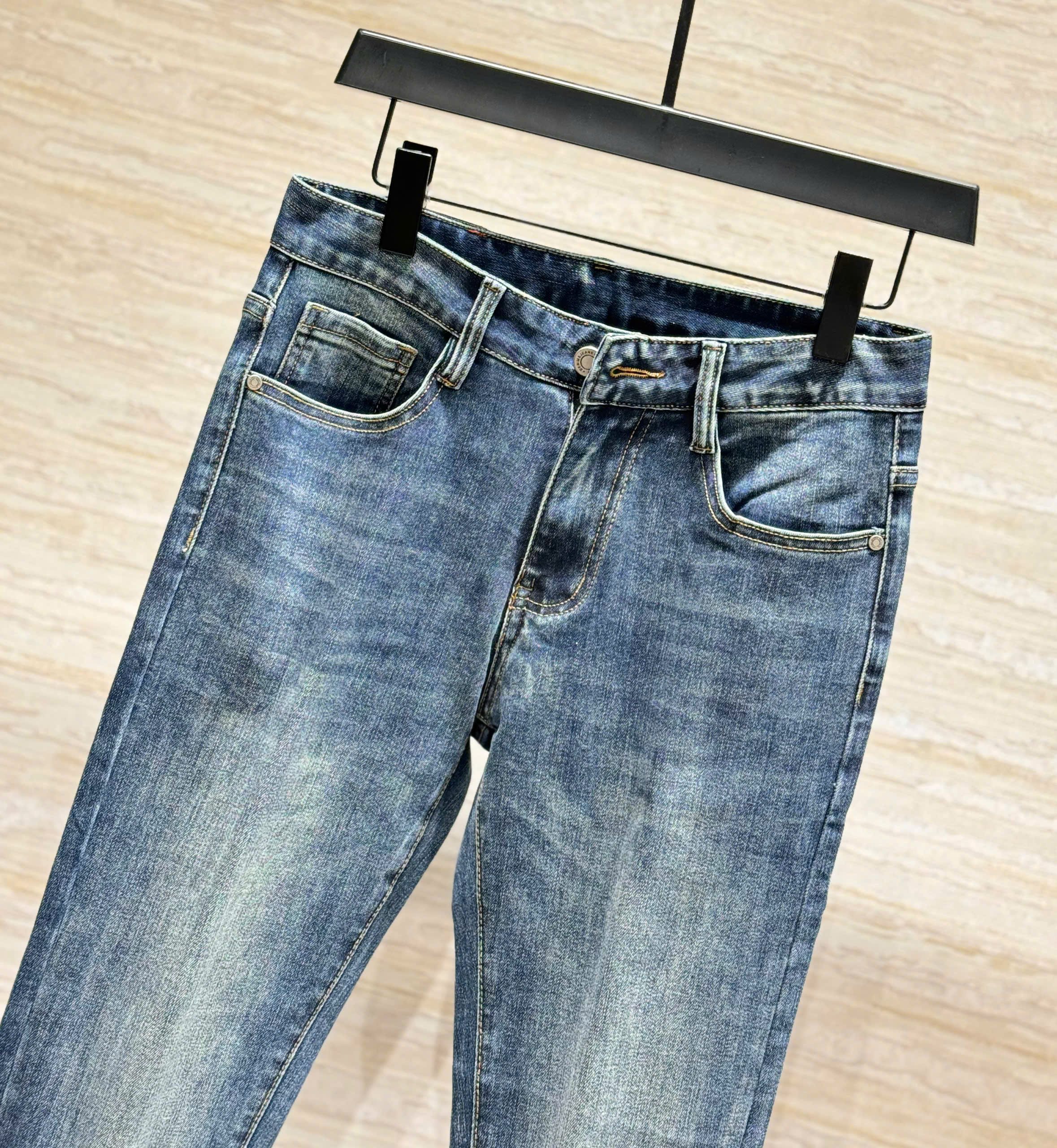 Quần jean Gucci GC Xanh bạc họa tiết logo cây nấm túi sau Like Auth DDT