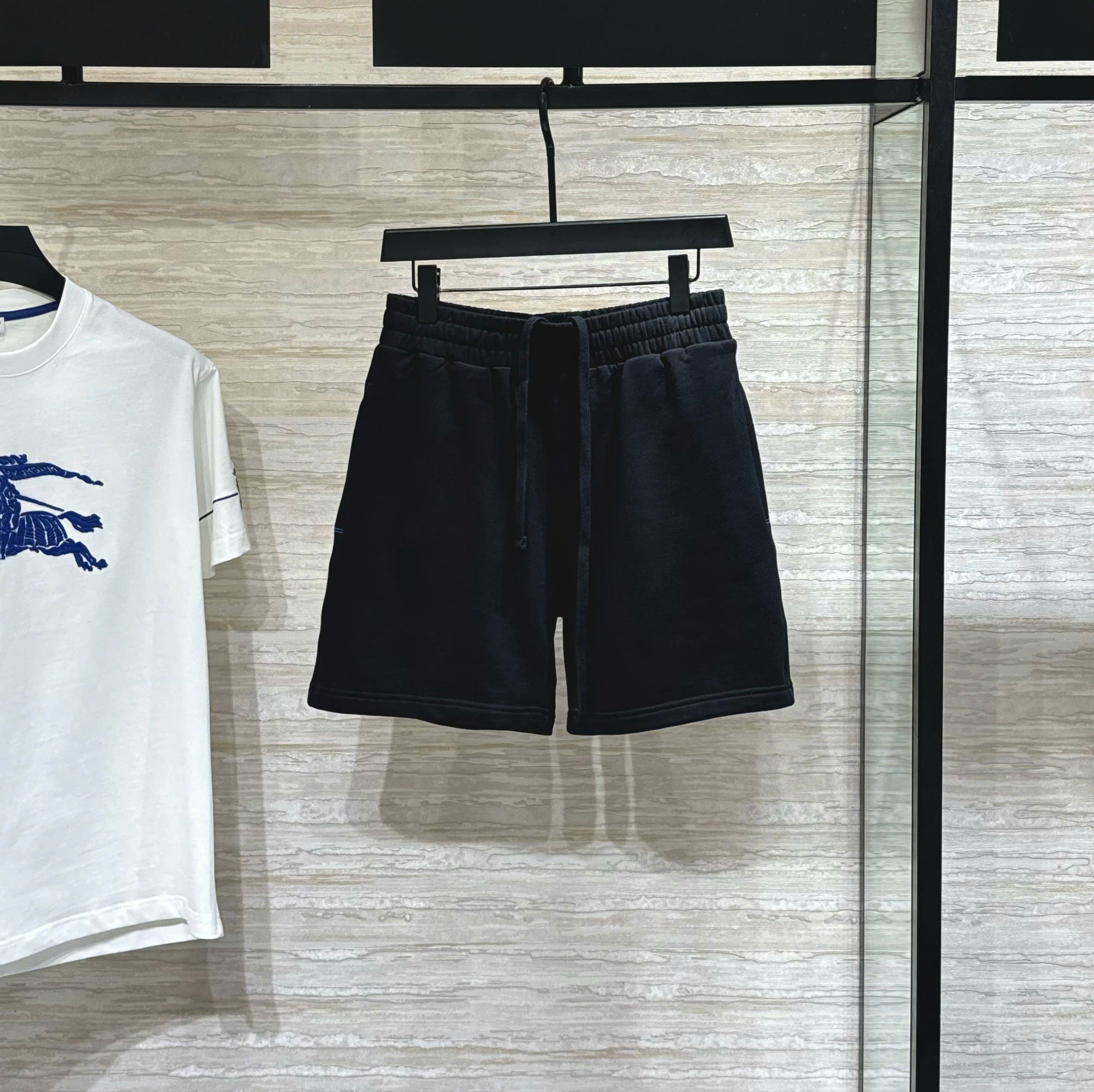 Bộ, set hè Burberry BBR Trắng logo ngựa Xanh ngực Like Auth DDT