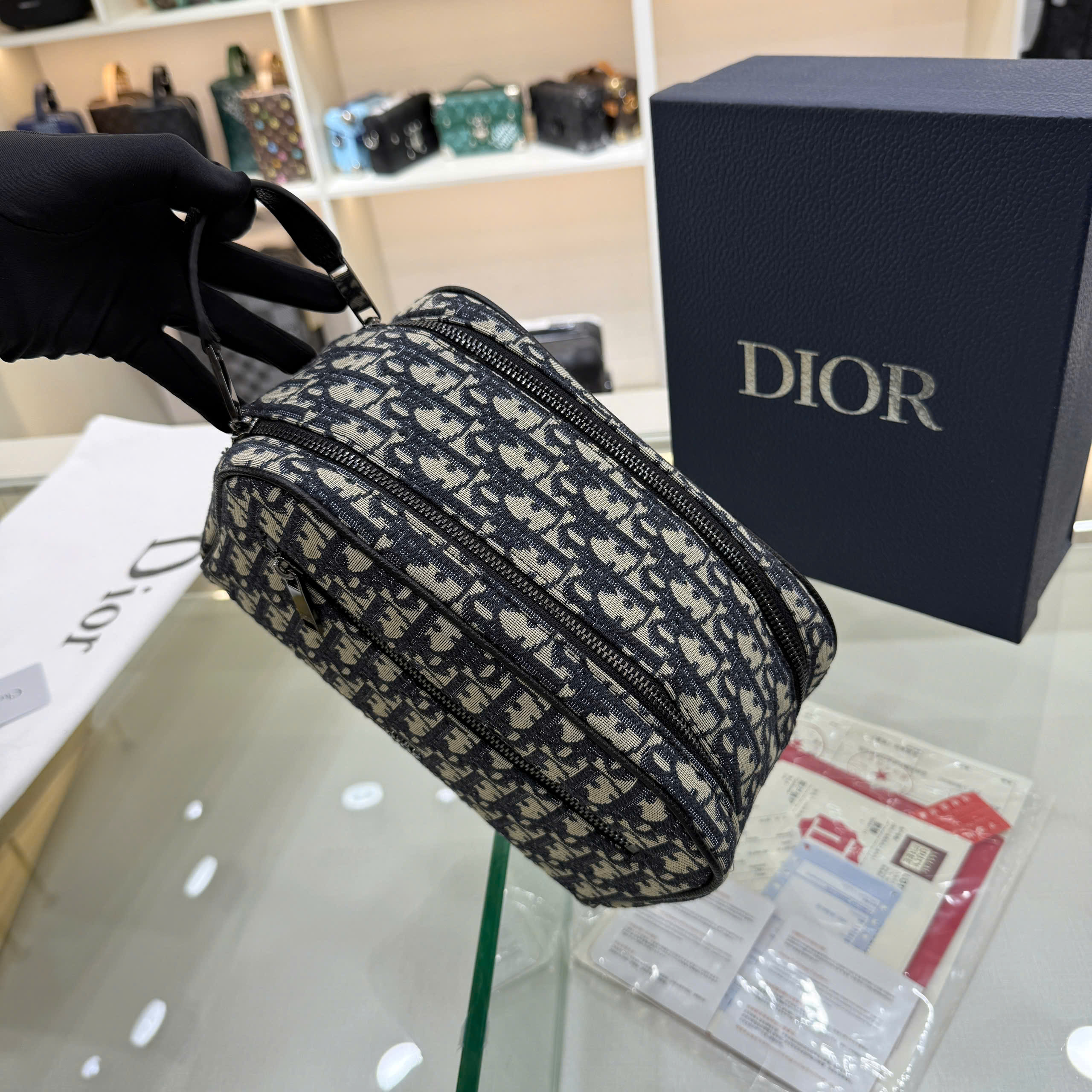 Túi Clutch cầm tay Dior CD họa tiết monogram full các mẫu size 24.5x14.5x13cm Like Auth fullbox PLD
