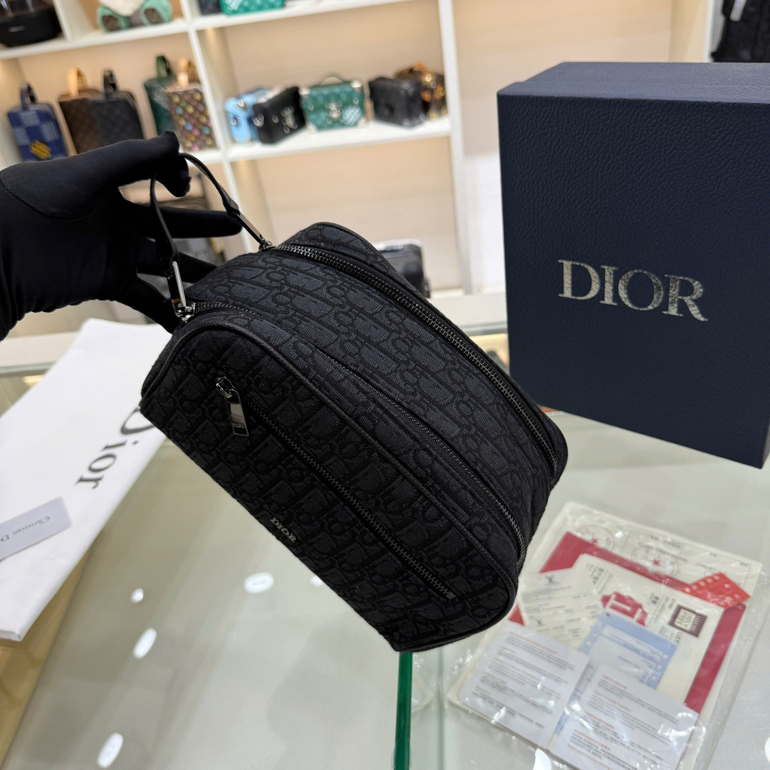 Túi Clutch cầm tay Dior CD họa tiết monogram full các mẫu size 24.5x14.5x13cm Like Auth fullbox PLD