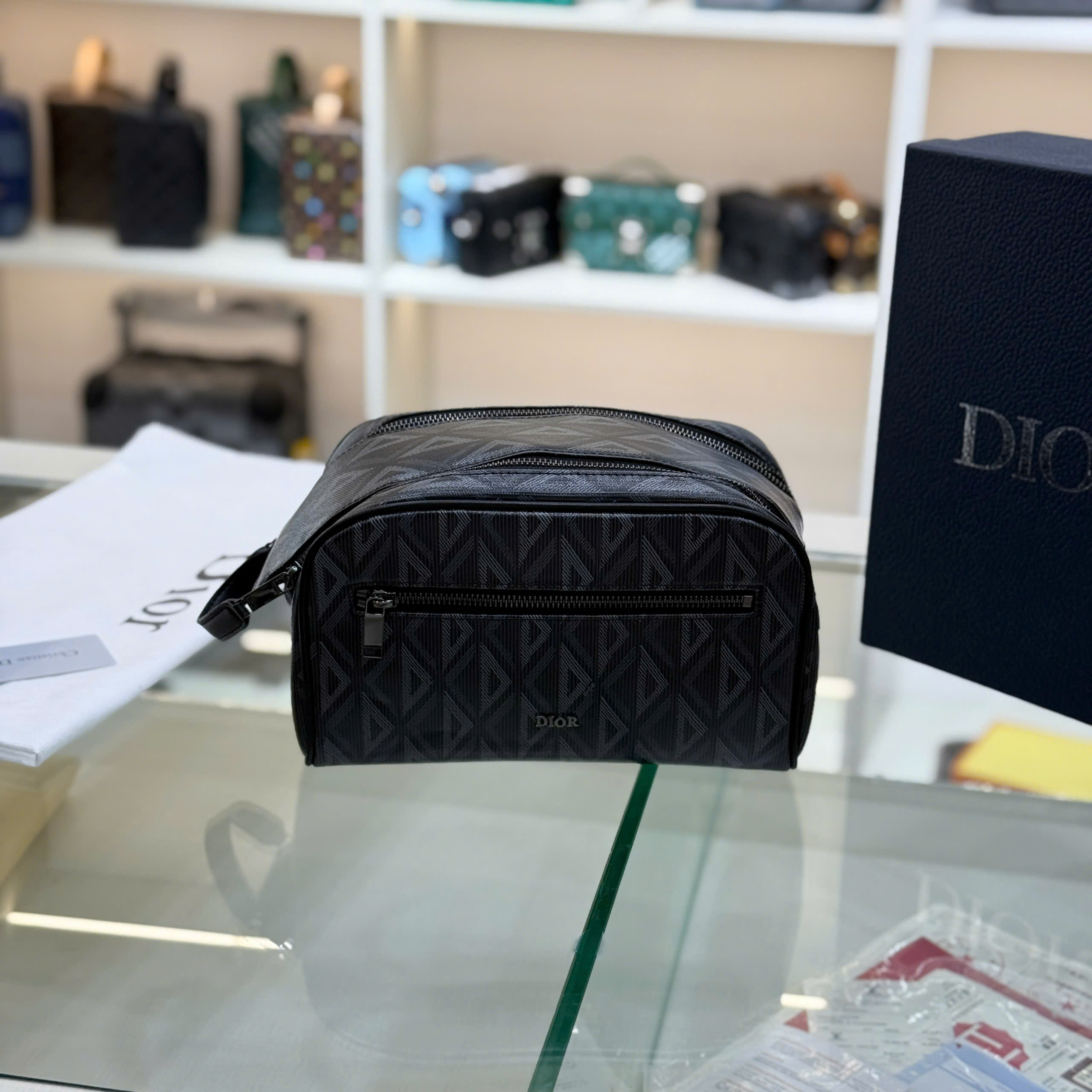 Túi Clutch cầm tay Dior CD họa tiết monogram full các mẫu size 24.5x14.5x13cm Like Auth fullbox PLD