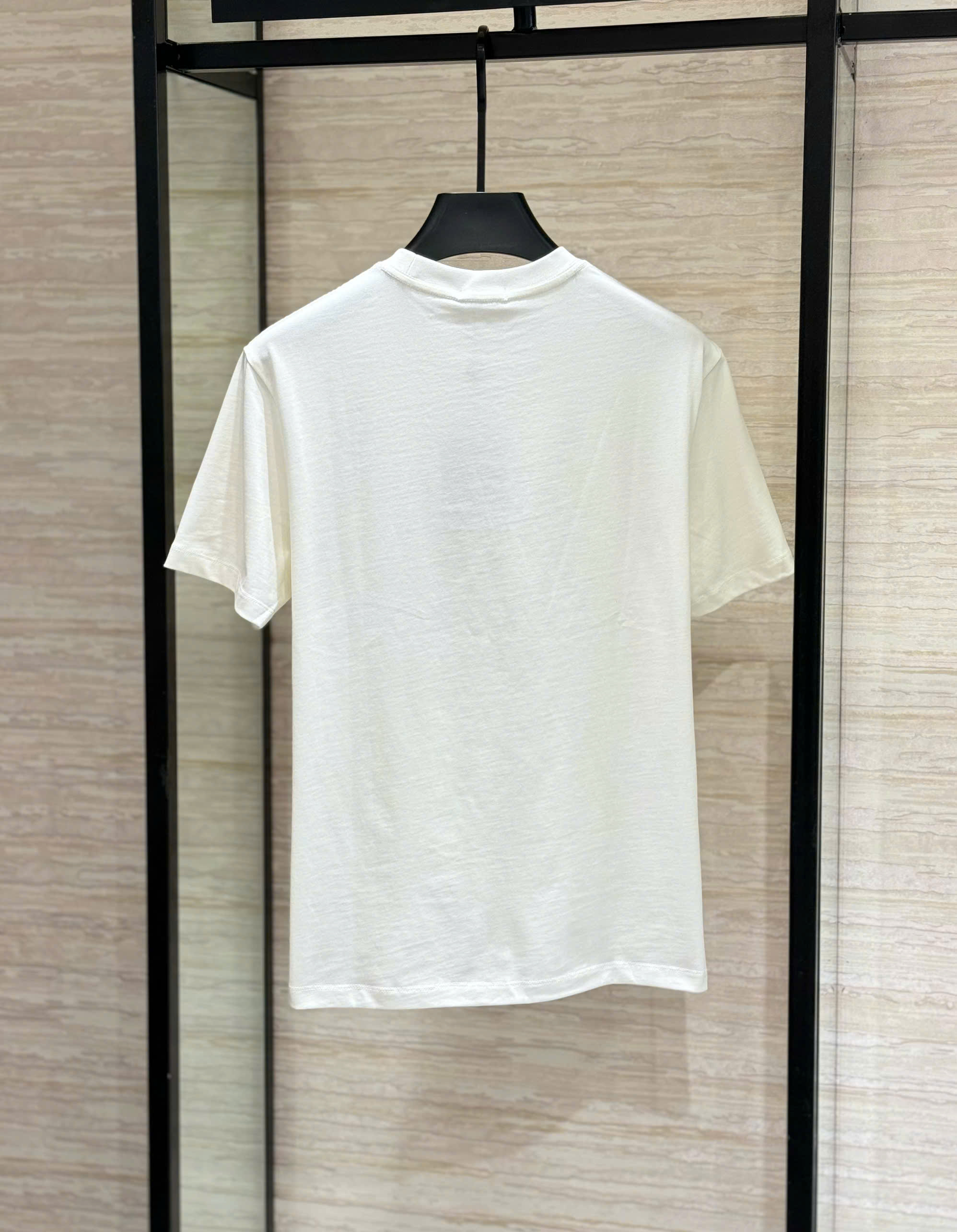 Áo phông T-shirt Moncler M Trắng logo tròn to ngực Like Auth DDT